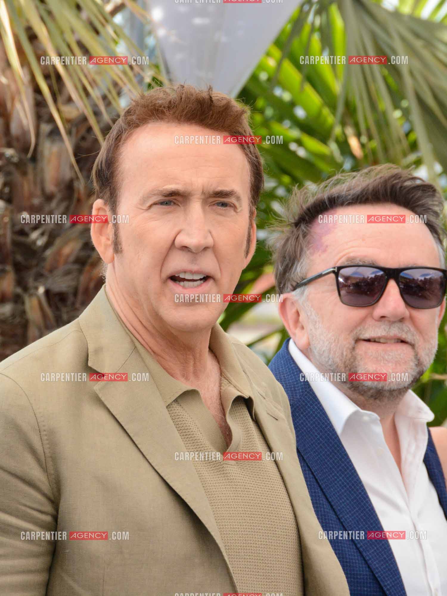 Festival de Cannes 2024. 77e édition du 14 au 25 Mai 2024. Photocall du film "The Surfer". L'acteur américain Nicolas Cage et le réalisateur australien Robert Connolly.