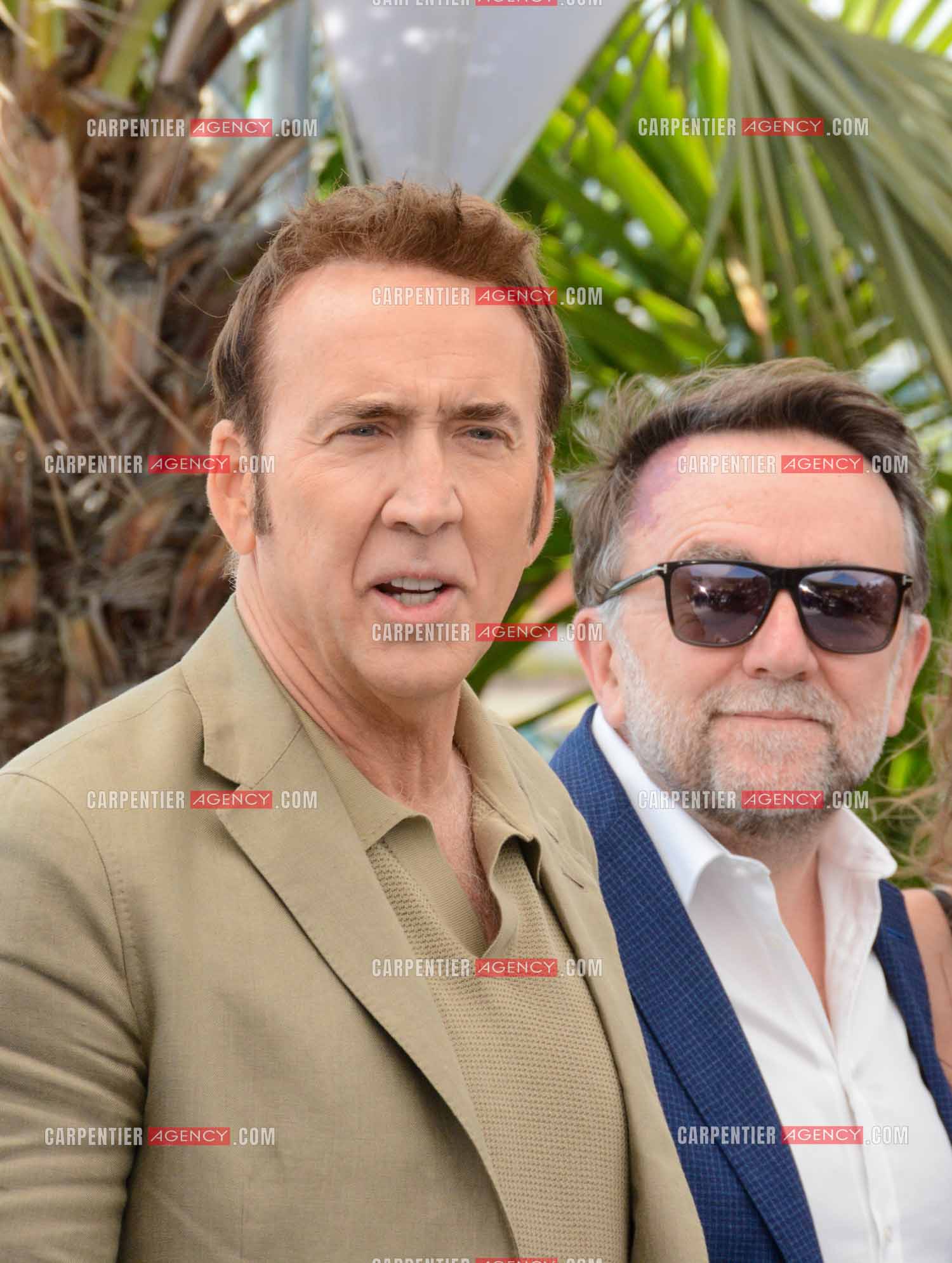 Festival de Cannes 2024. 77e édition du 14 au 25 Mai 2024. Photocall du film "The Surfer". L'acteur américain Nicolas Cage et le réalisateur australien Robert Connolly.