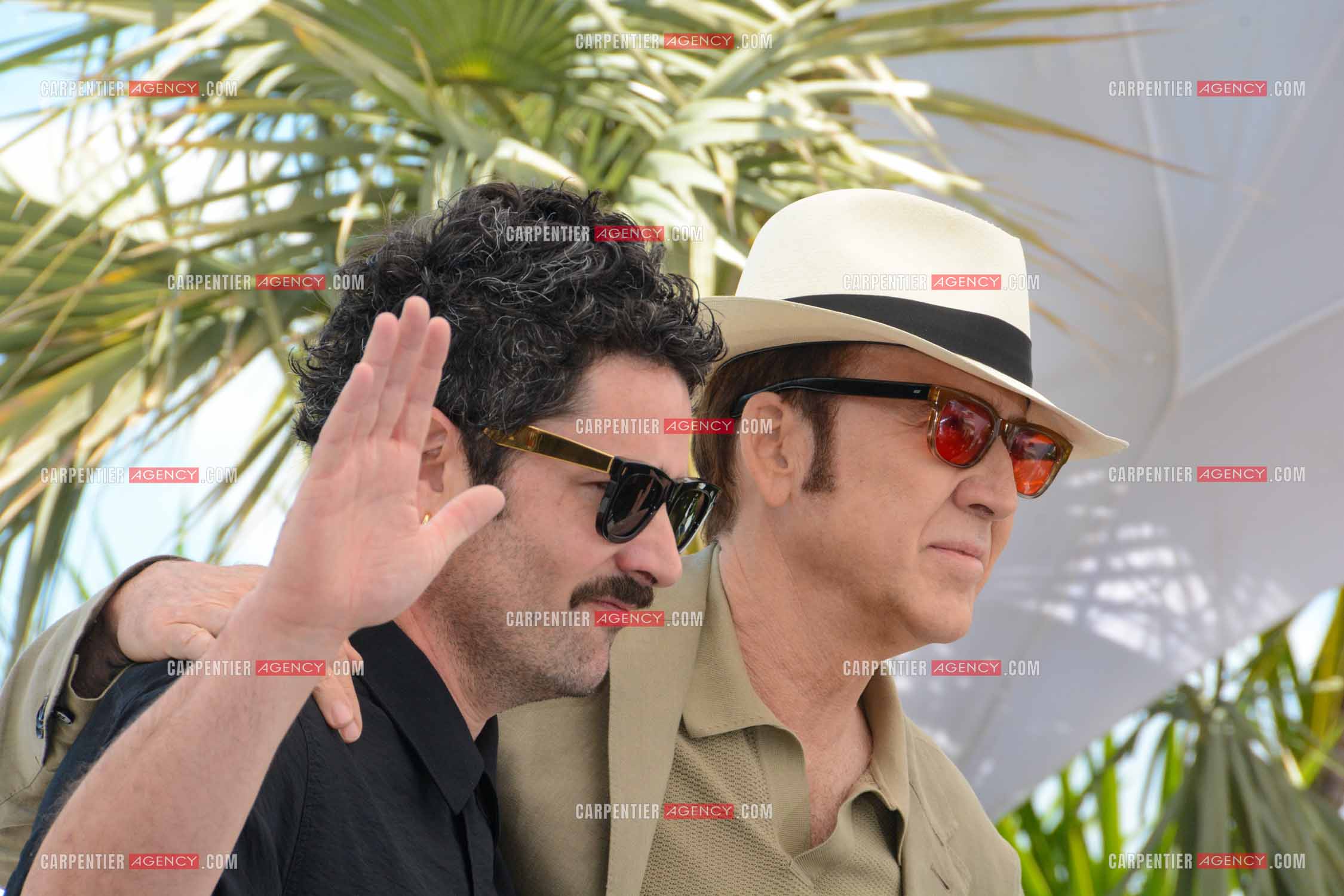 Festival de Cannes 2024. 77e édition du 14 au 25 Mai 2024. Photocall du film "The Surfer". Le réalisateur irlandais Lorcan Finnegan et l'acteur américain Nicolas Cage.