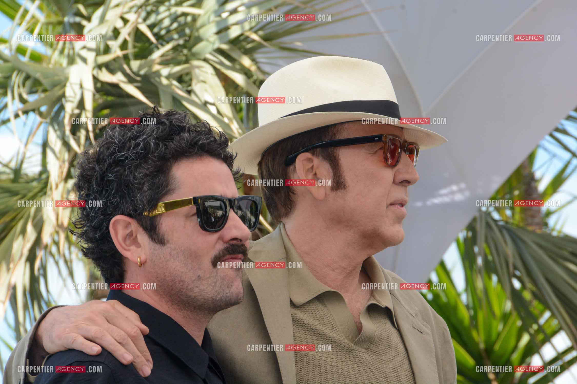 Festival de Cannes 2024. 77e édition du 14 au 25 Mai 2024. Photocall du film "The Surfer". Le réalisateur irlandais Lorcan Finnegan et l'acteur américain Nicolas Cage.