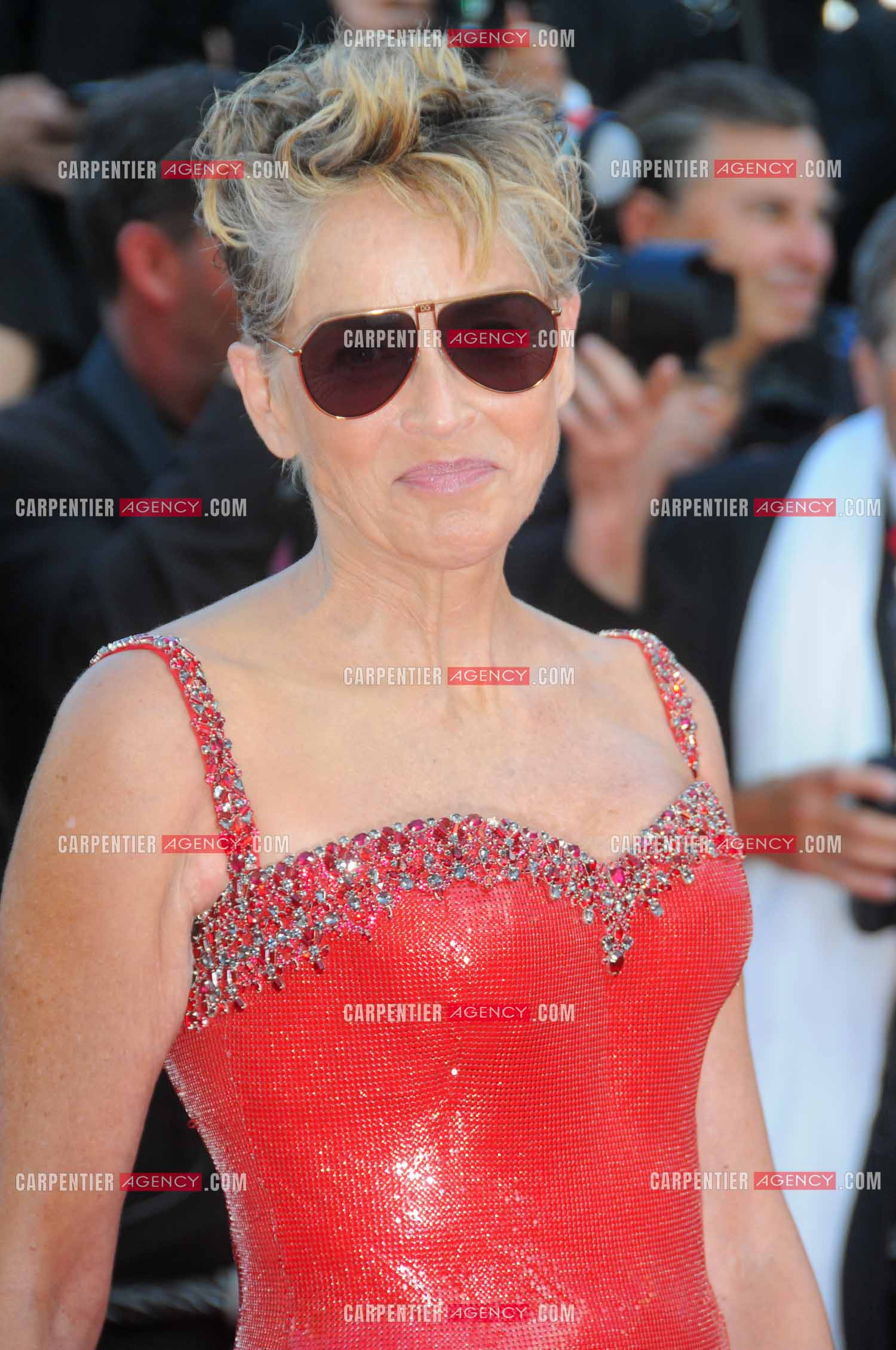 L'actrice américaine Sharon Stone lors du festival de Cannes pour la présentation du film “ ELVIS “ en 2022.