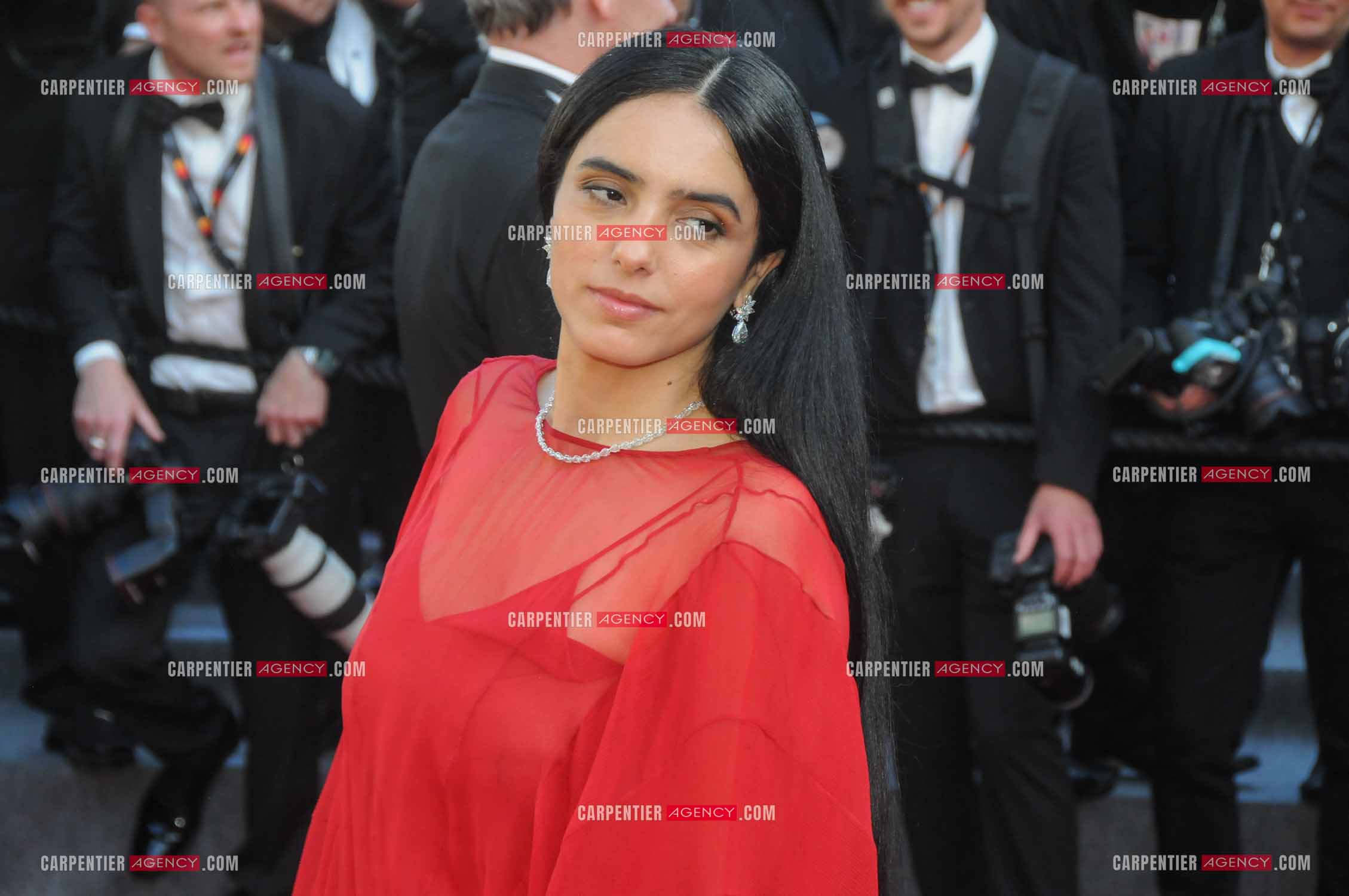 Ouverture du  77ème Festival de Cannes du 14 au 25 mai 2024. Montée des marches du film “ Emilia Perez “. L'actrice Hafsia Herzi.