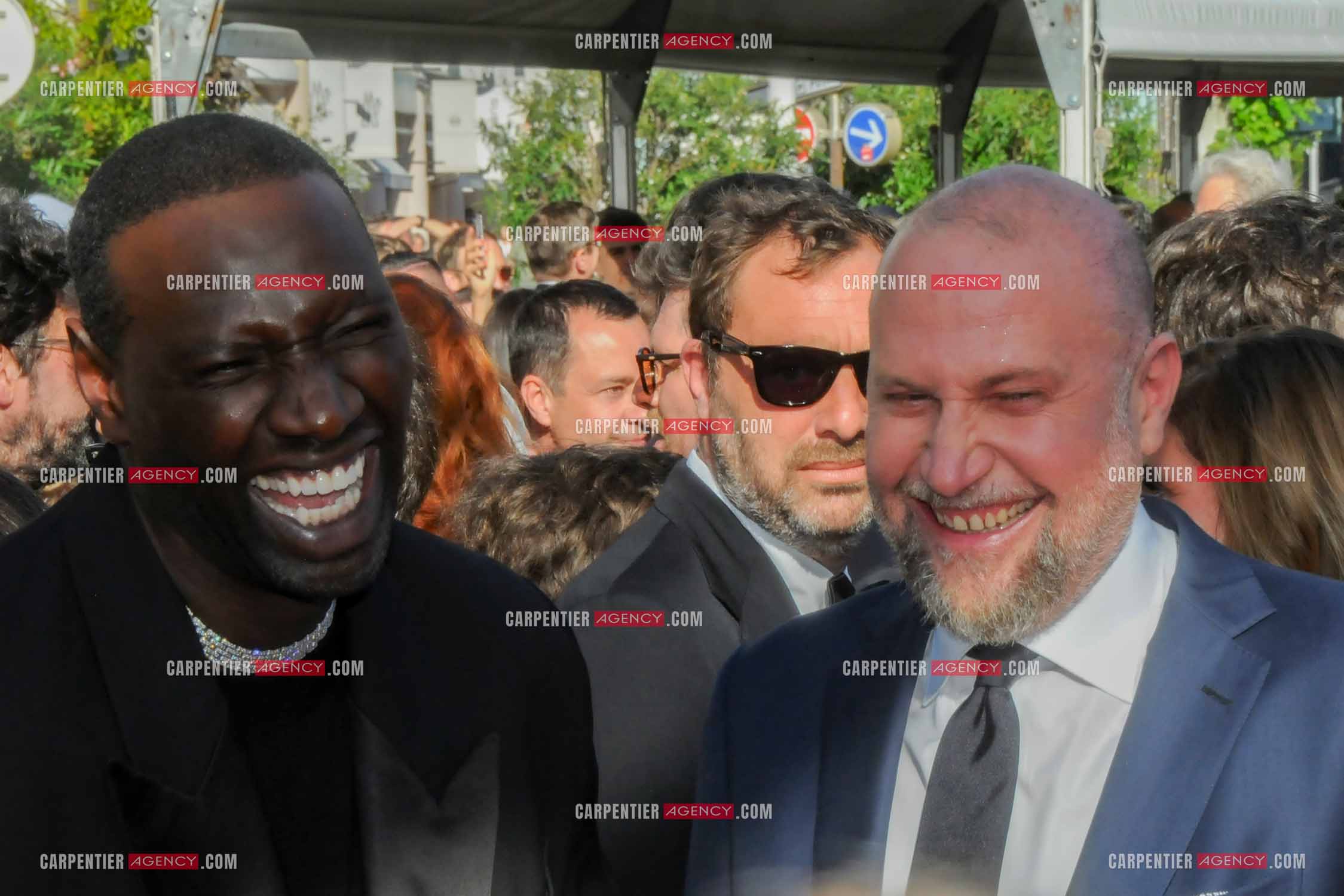 Ouverture du  77ème Festival de Cannes du 14 au 25 mai 2024. Montée des marches du film “ Emilia Perez “. Omar Sy.et François Damiens.