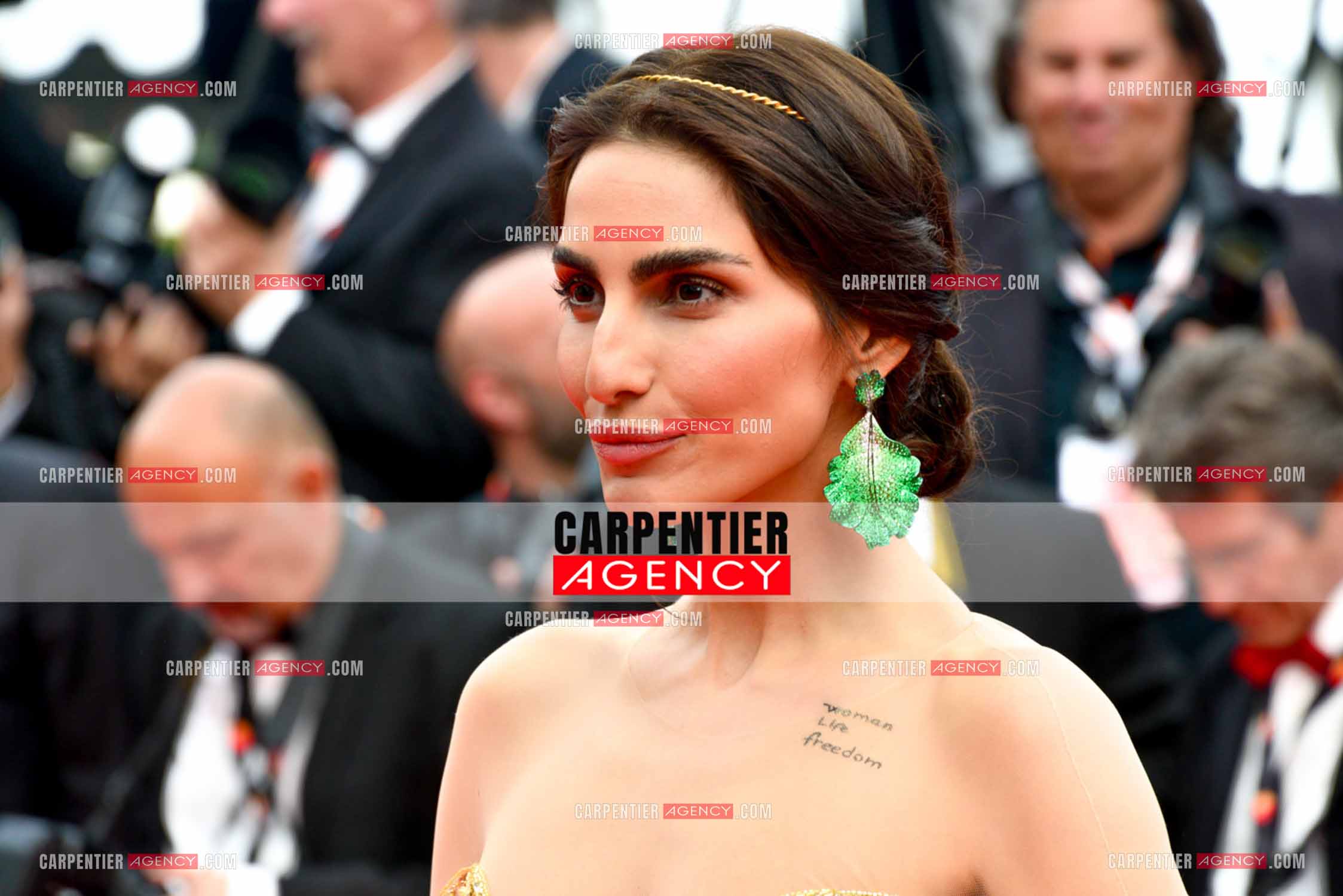 Festival de Cannes 2023. 76e édition, du 16 au 27 mai 2023 au Palais des festivals, à Cannes. Le mannequin iranien Farnoush Hamidian assiste à la cérémonie d'ouverture et à la projection du film “ Jeanne du Barry “.