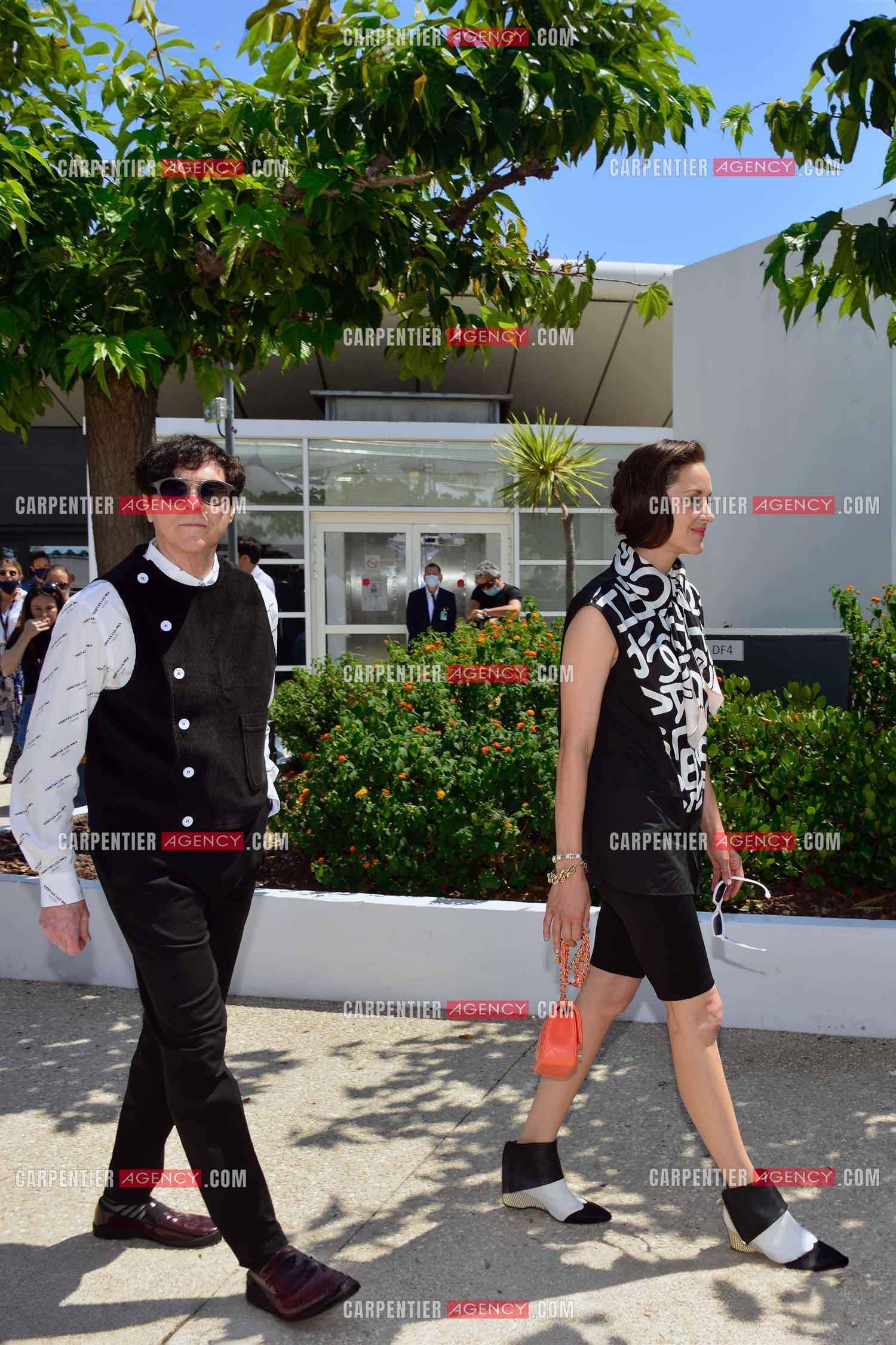 Festival de Cannes 2021. 74e édition du 6 au 17 juillet 2021. Le musicien Russell Mael et l'actrice Marion Cotillard assistent à l'ouverture du festival et à la projection du film “ Annette “.