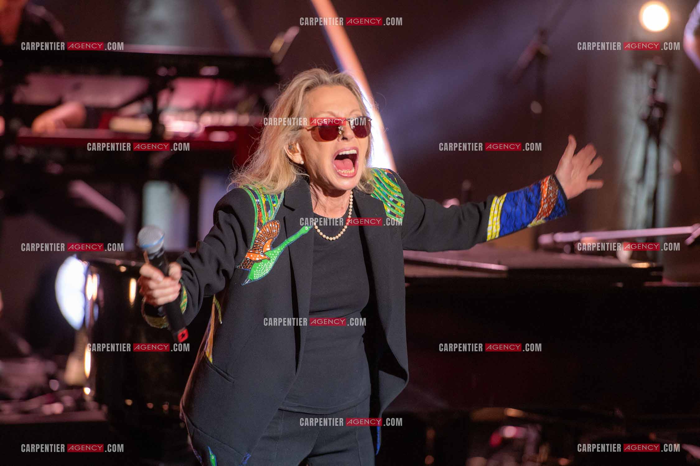 La chanteuse Véronique Sanson au festival de Ramatuelle pour sa dernière date de sa tournée d'été "Hasta Luego".      ( Exclusif )