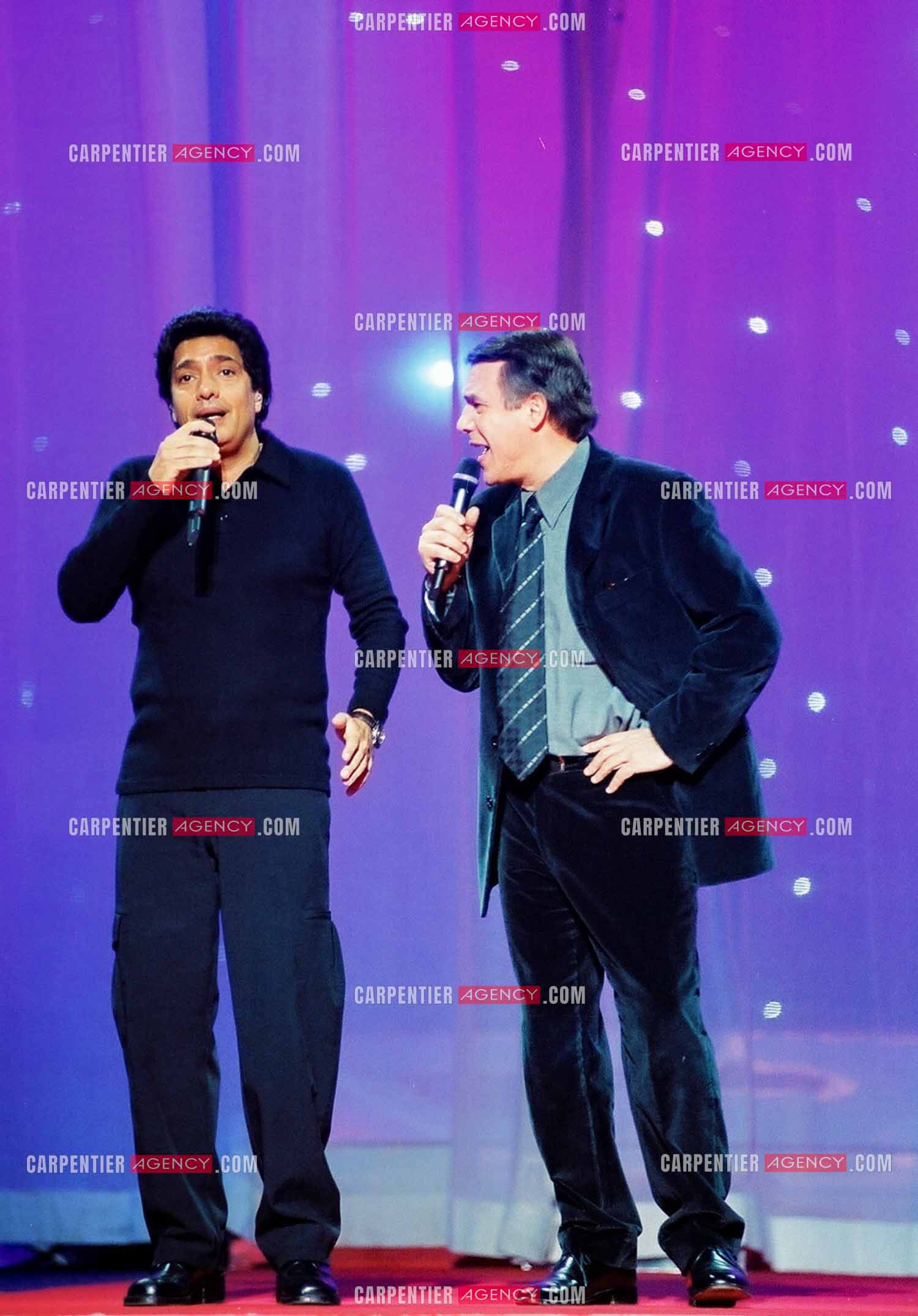 RTL Télévision rend hommage à Frédéric François autour de sa famille et ses amis. Frédéric et son ami Salvatore Adamo.  ( Exclusif )