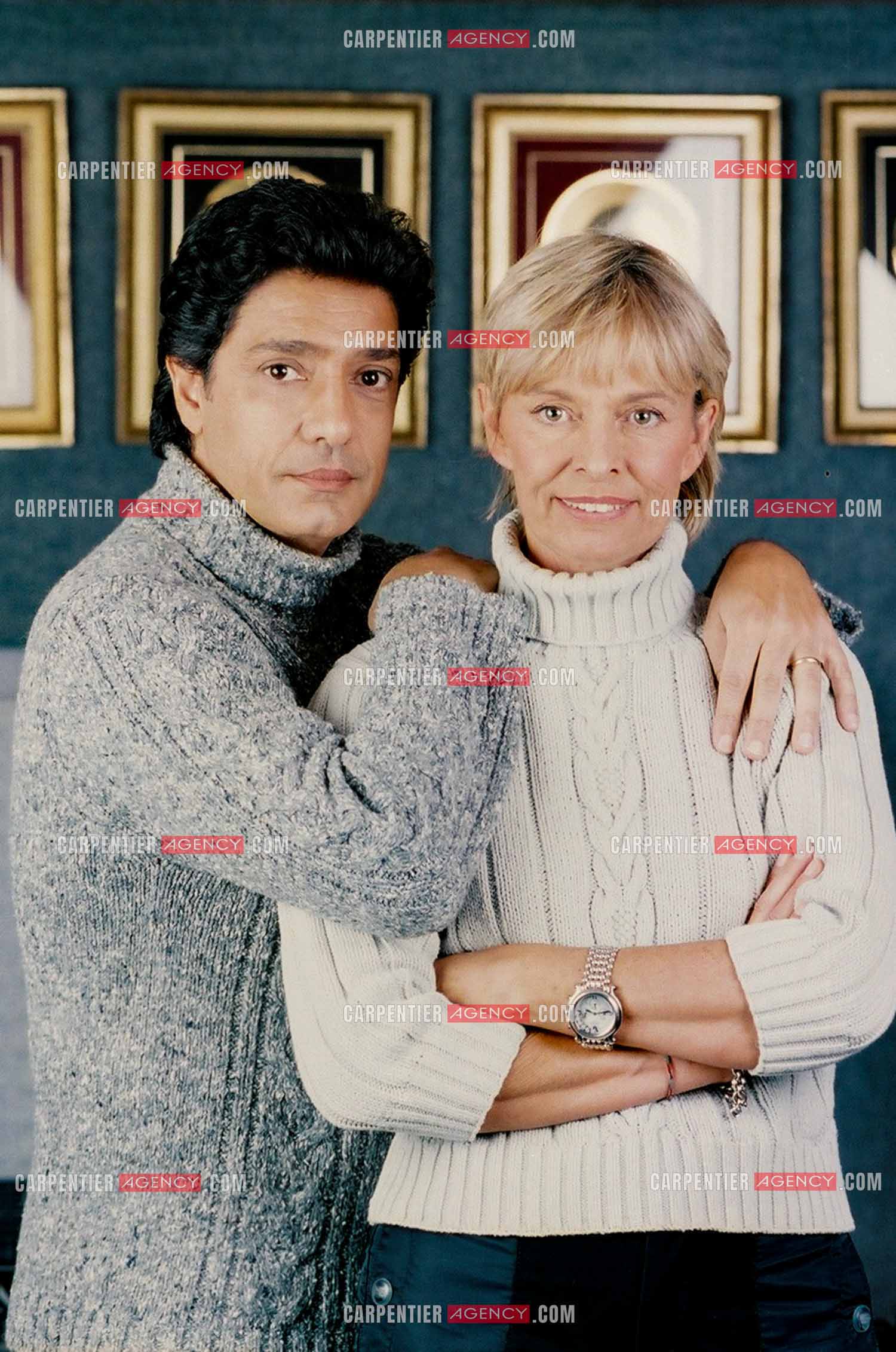 Le chanteur Frédéric François chez lui en Belgique. Frédéric et sa femme Monique.  ( Exclusif )