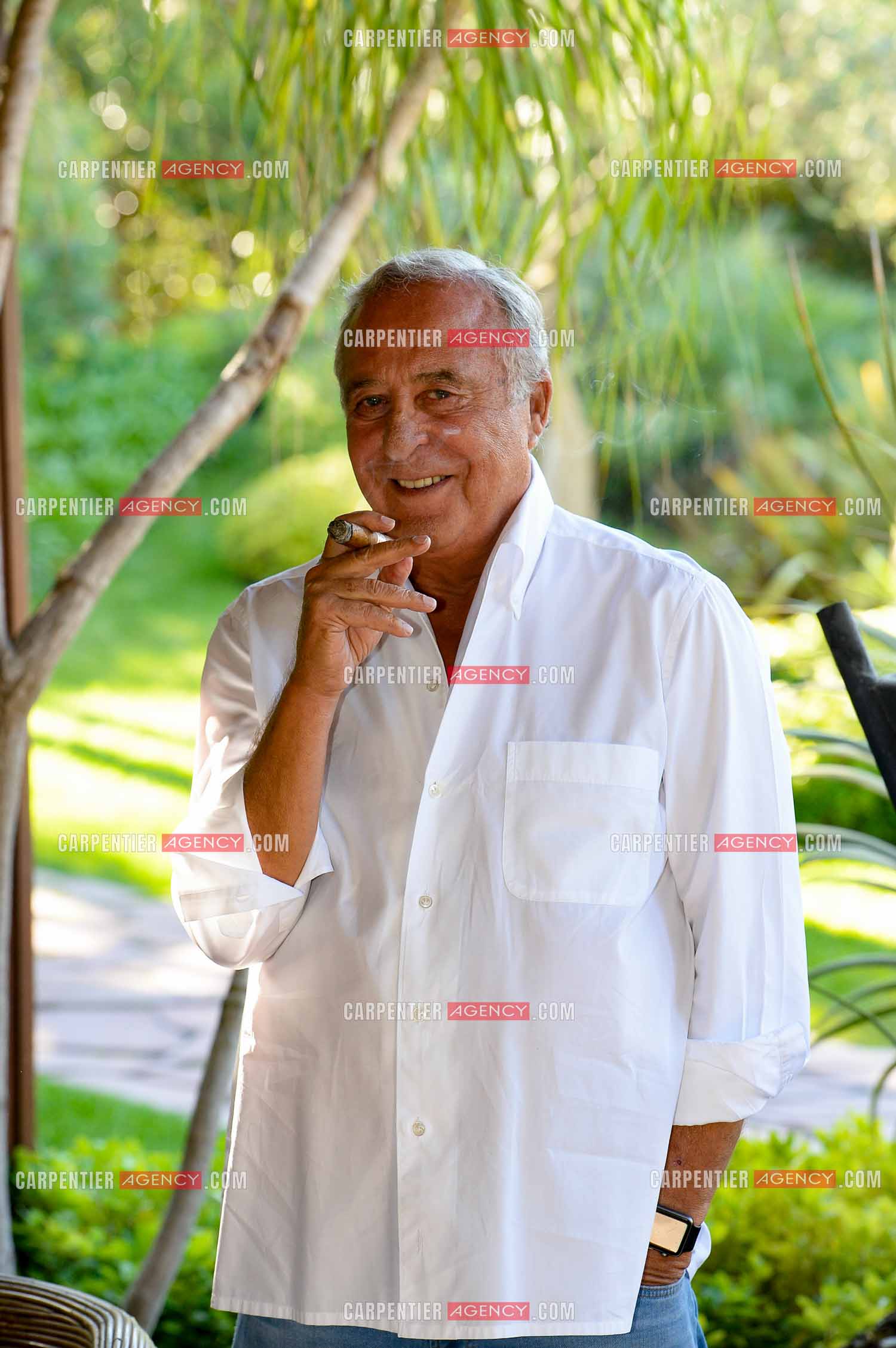 Le créateur de mode Daniel Hechter chez lui dans sa résidence de St Tropez en 2017.   ( Exclusif )