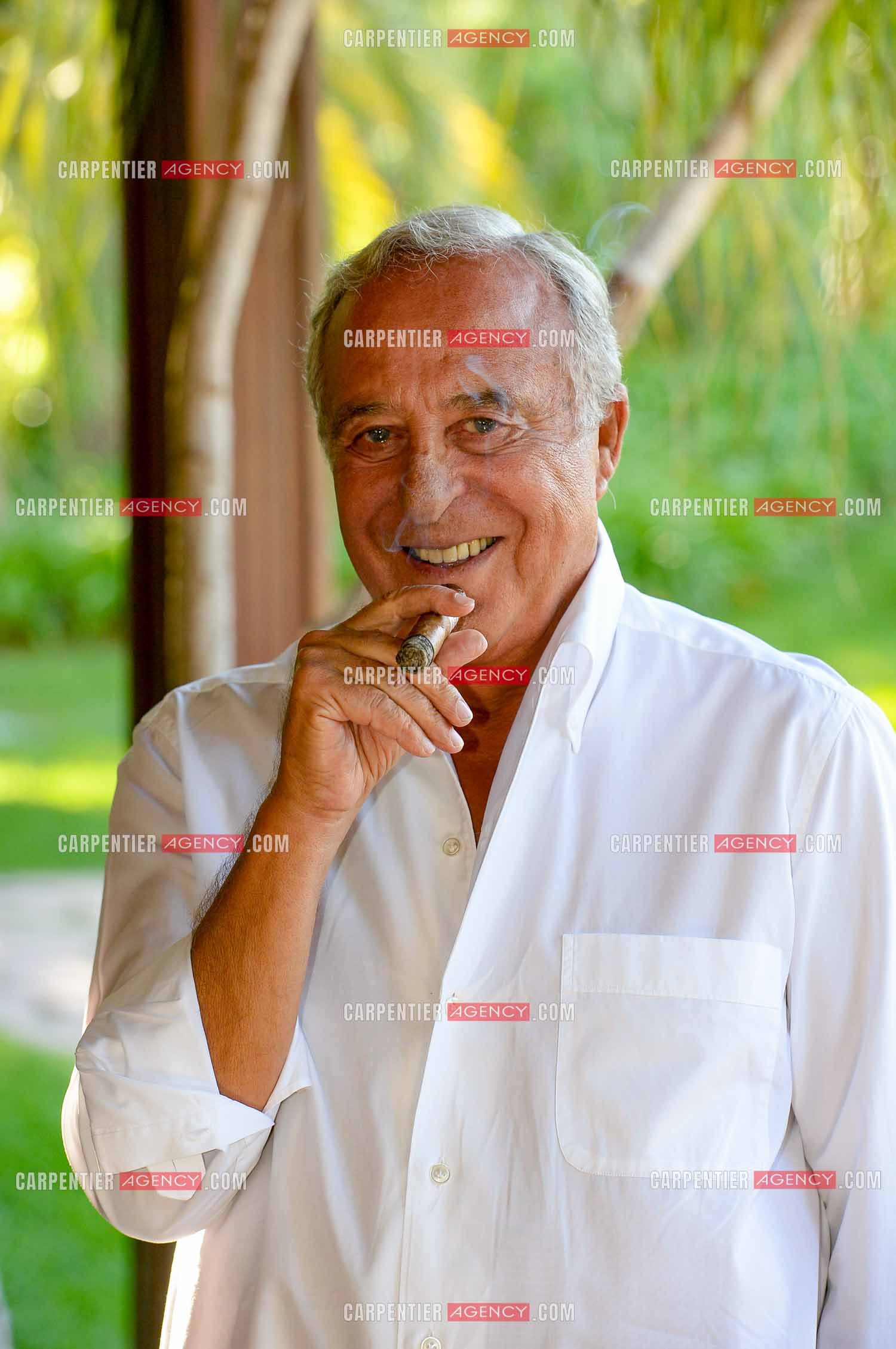 Le créateur de mode Daniel Hechter chez lui dans sa résidence de St Tropez en 2017.   ( Exclusif )