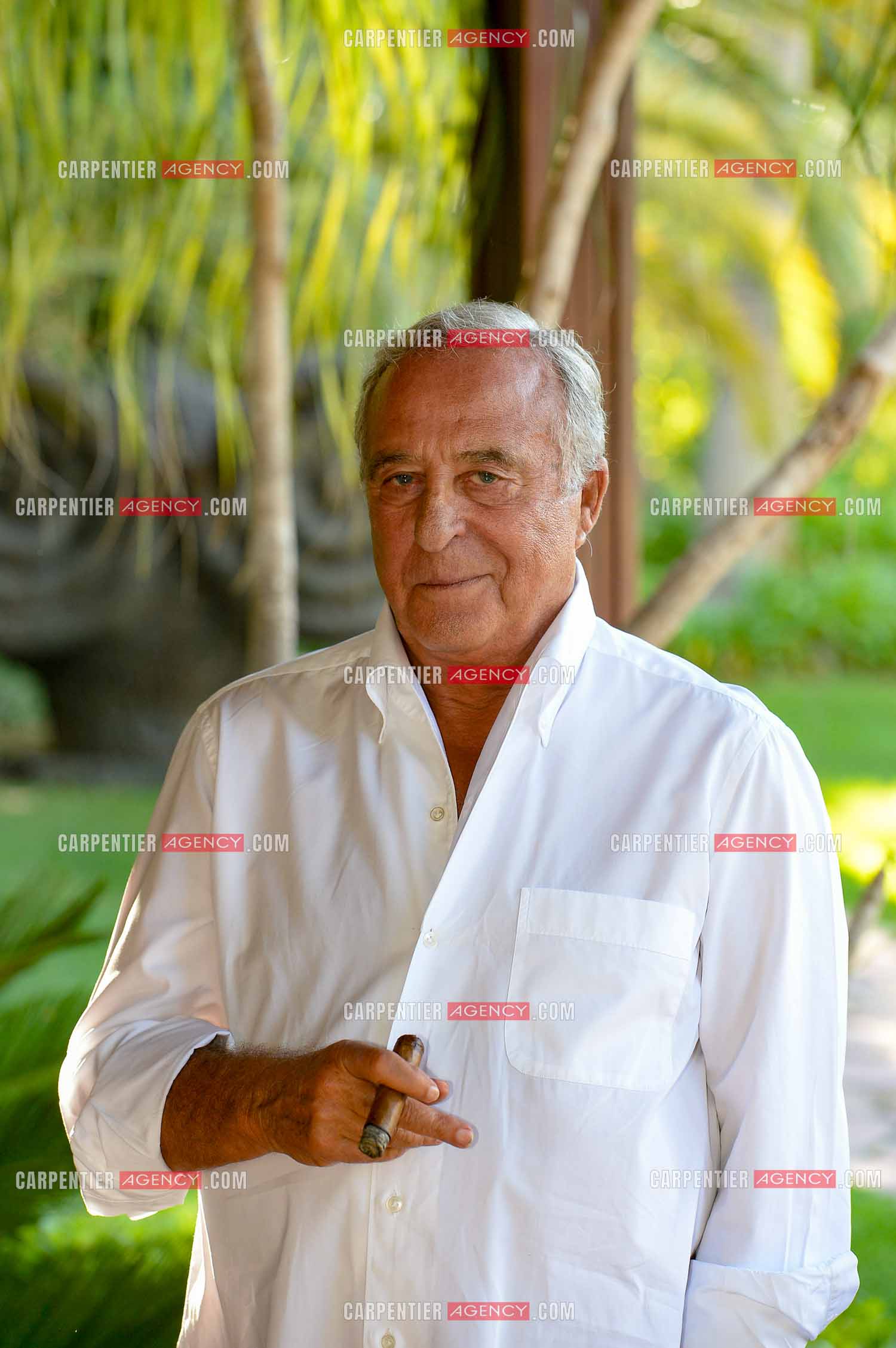 Le créateur de mode Daniel Hechter chez lui dans sa résidence de St Tropez en 2017.   ( Exclusif )