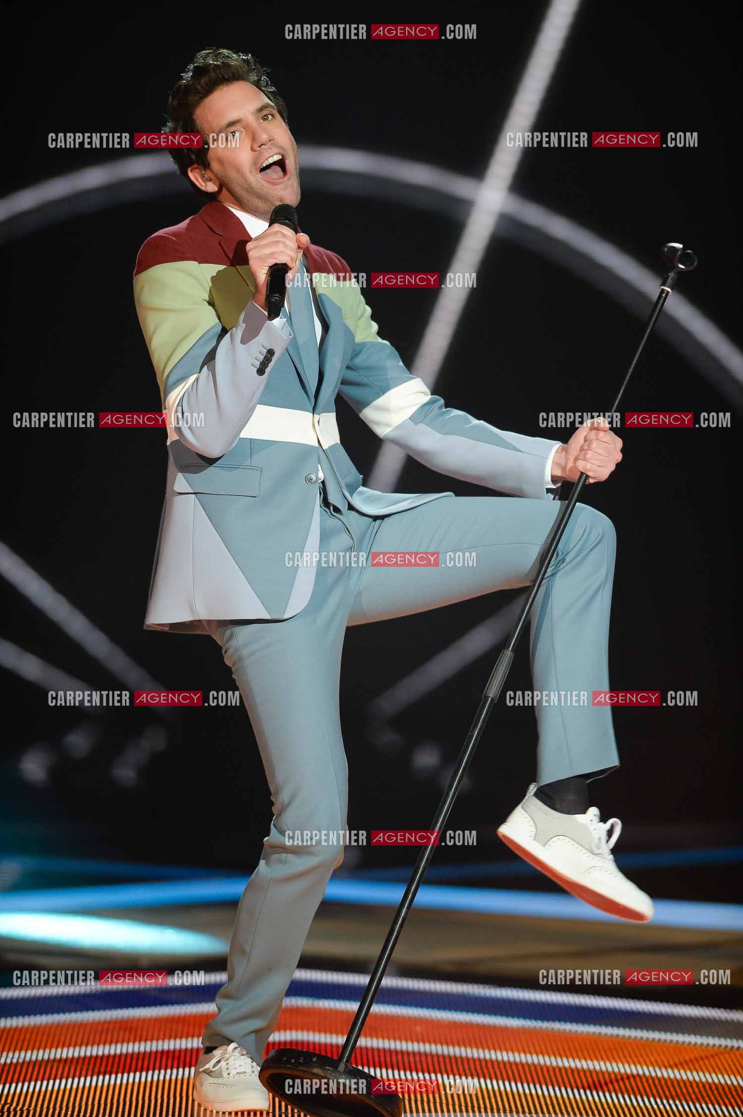 Le coach Mika lors de l'émission The Voice.  ( Exclusif )