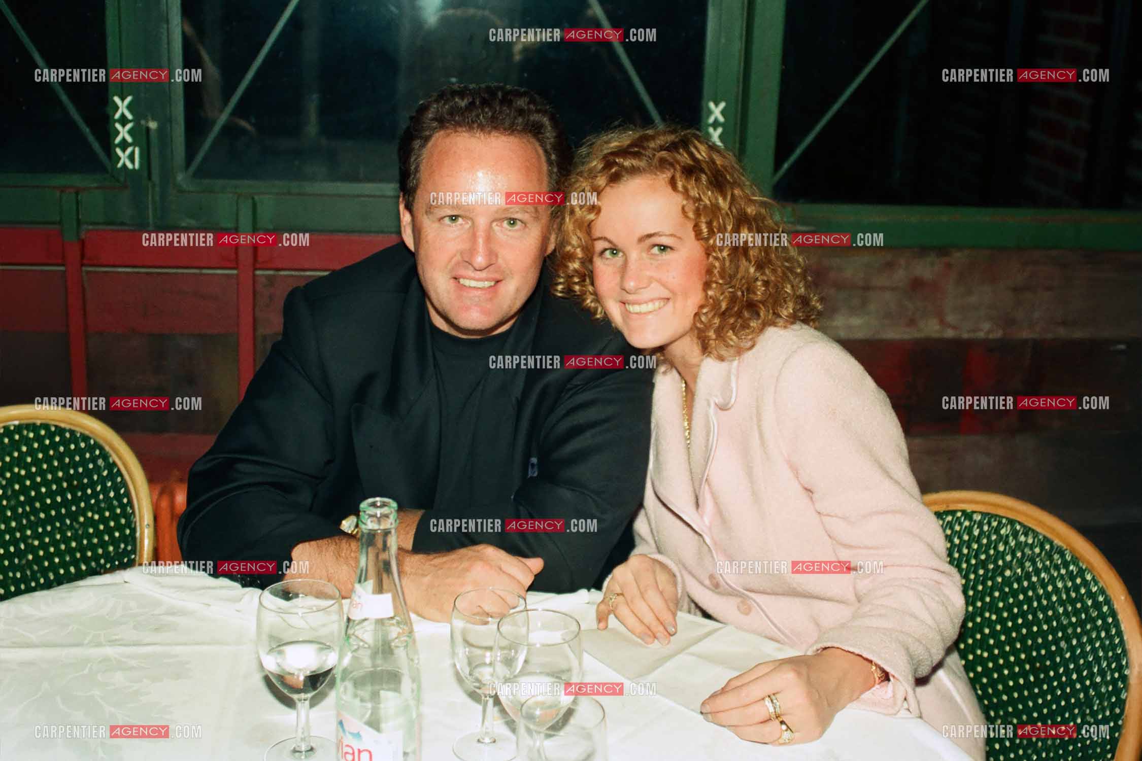 Dîner de production au Quai Ouest à St Cloud pour la dernière date des concerts de Johnny Hallyday au POBB de Paris Bercy. Laeticia et son père André Boudou. ( Exclusif )