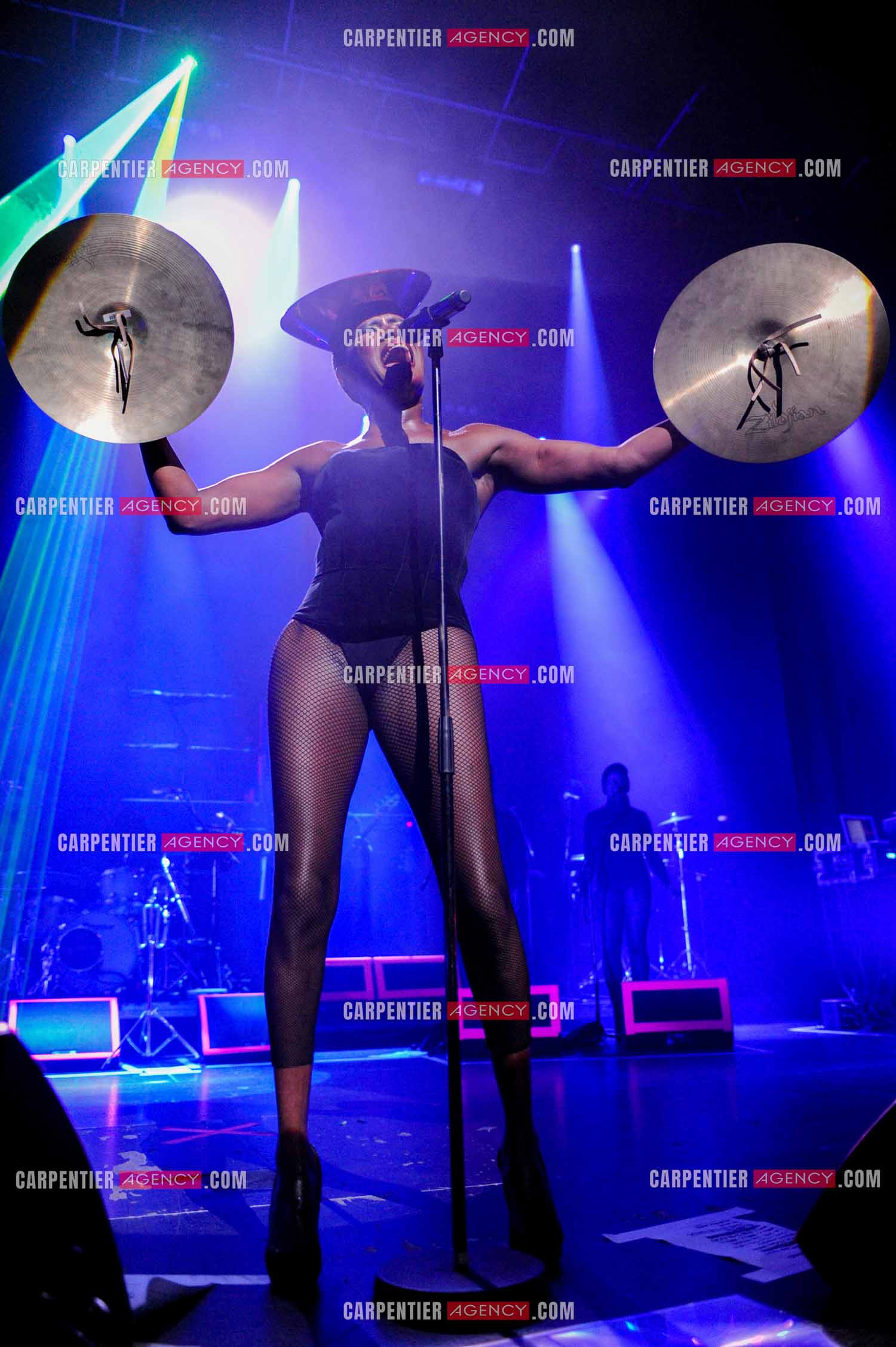 La chanteuse Grace Jones en concert à Bruxelles le 16 mars 2009.  ( Exclusif )