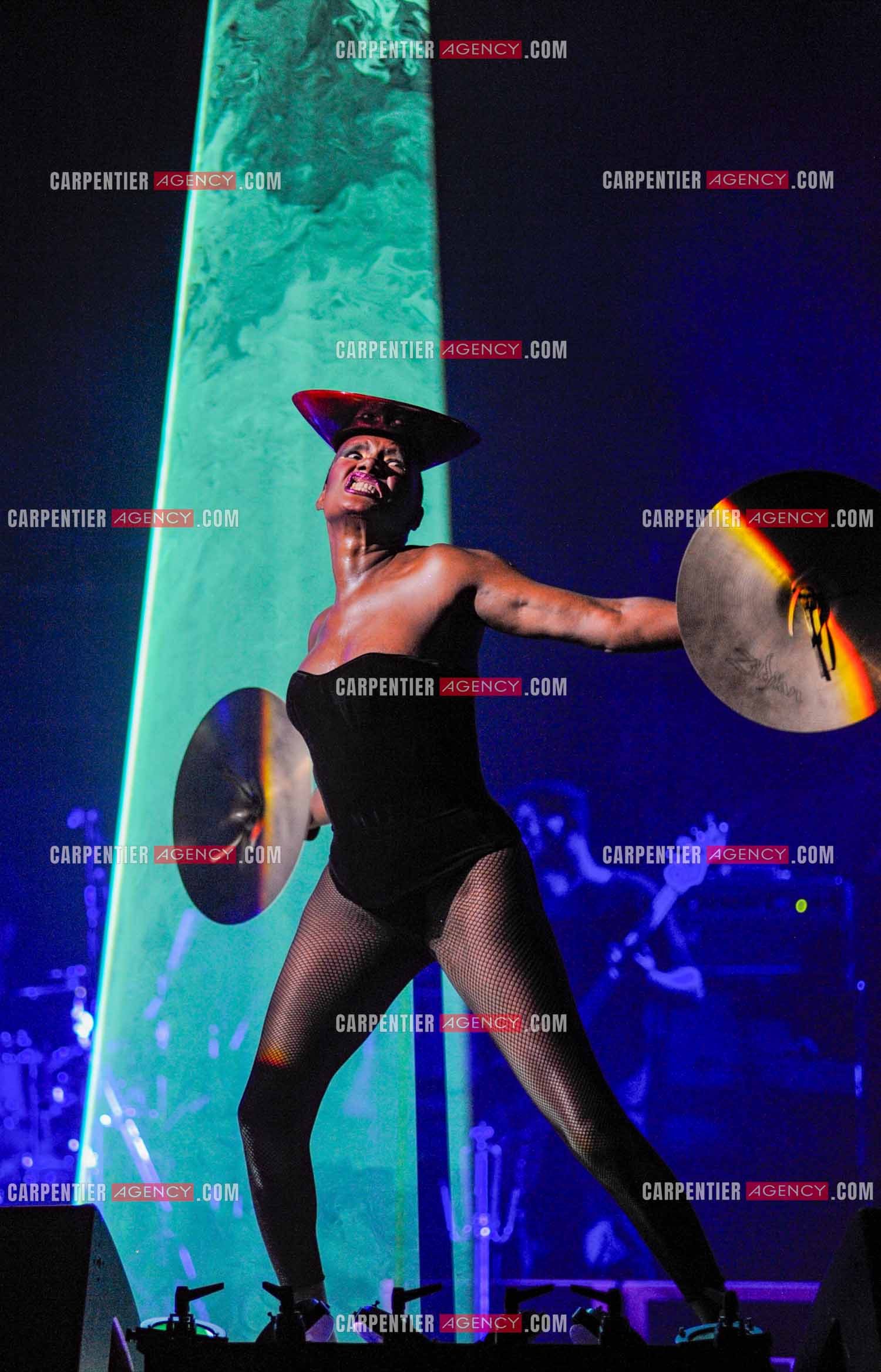 La chanteuse Grace Jones en concert au Grand Rex à Paris le 23 mars 2009.  ( Exclusif )