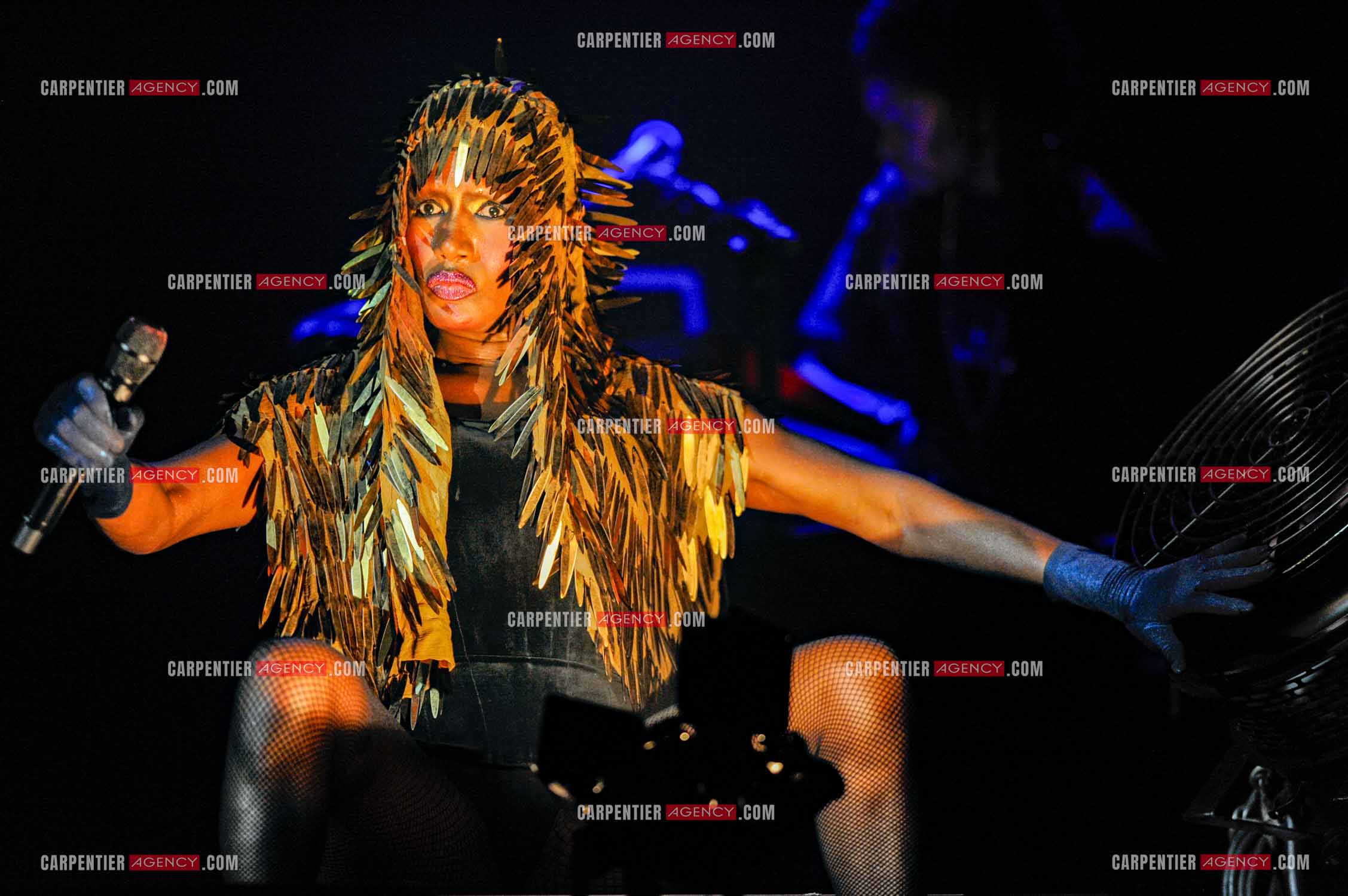 La chanteuse Grace Jones en concert au Grand Rex à Paris le 23 mars 2009.  ( Exclusif )