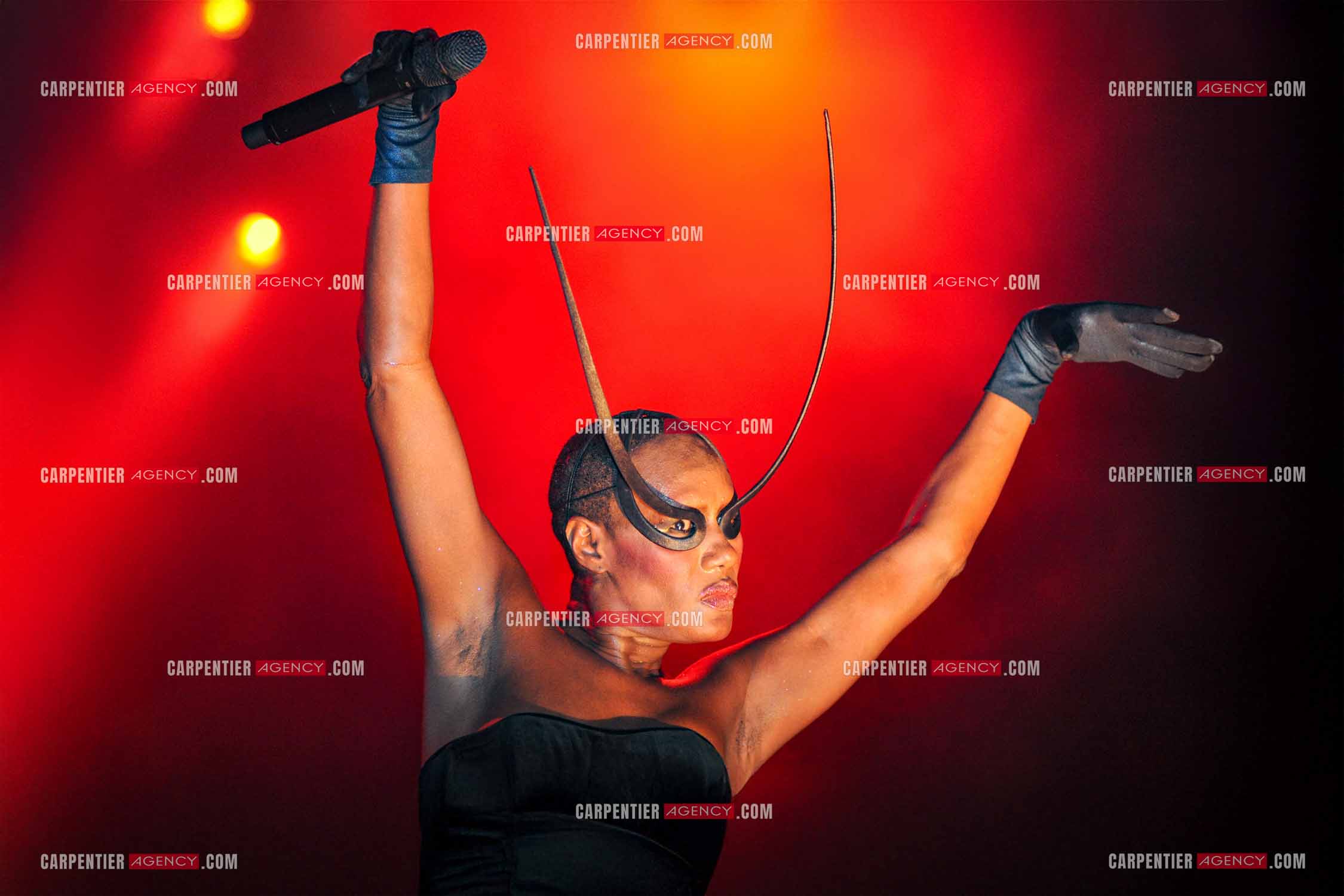 La chanteuse Grace Jones en concert au Grand Rex à Paris le 23 mars 2009.  ( Exclusif )