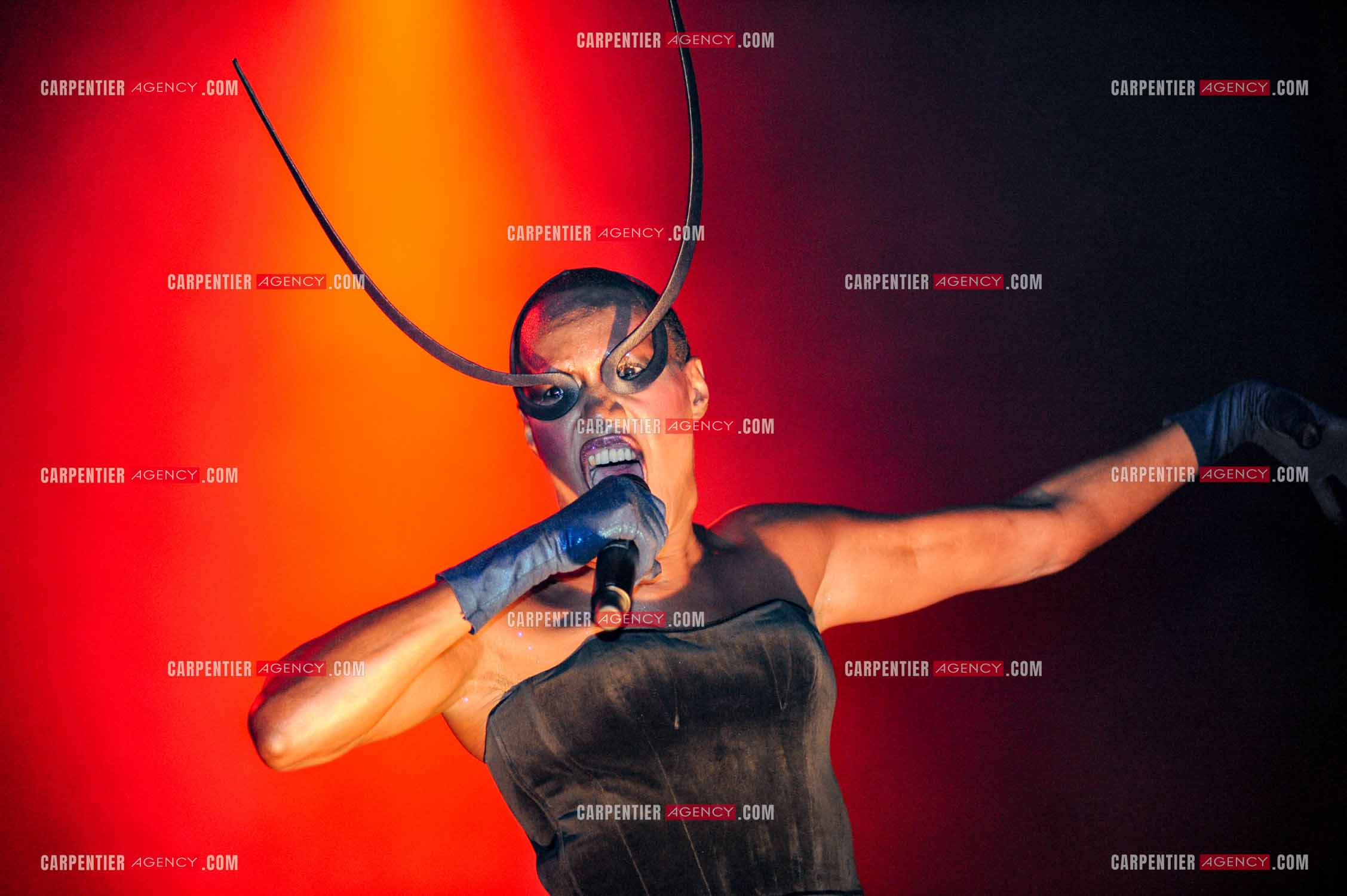 La chanteuse Grace Jones en concert au Grand Rex à Paris le 23 mars 2009.  ( Exclusif )
