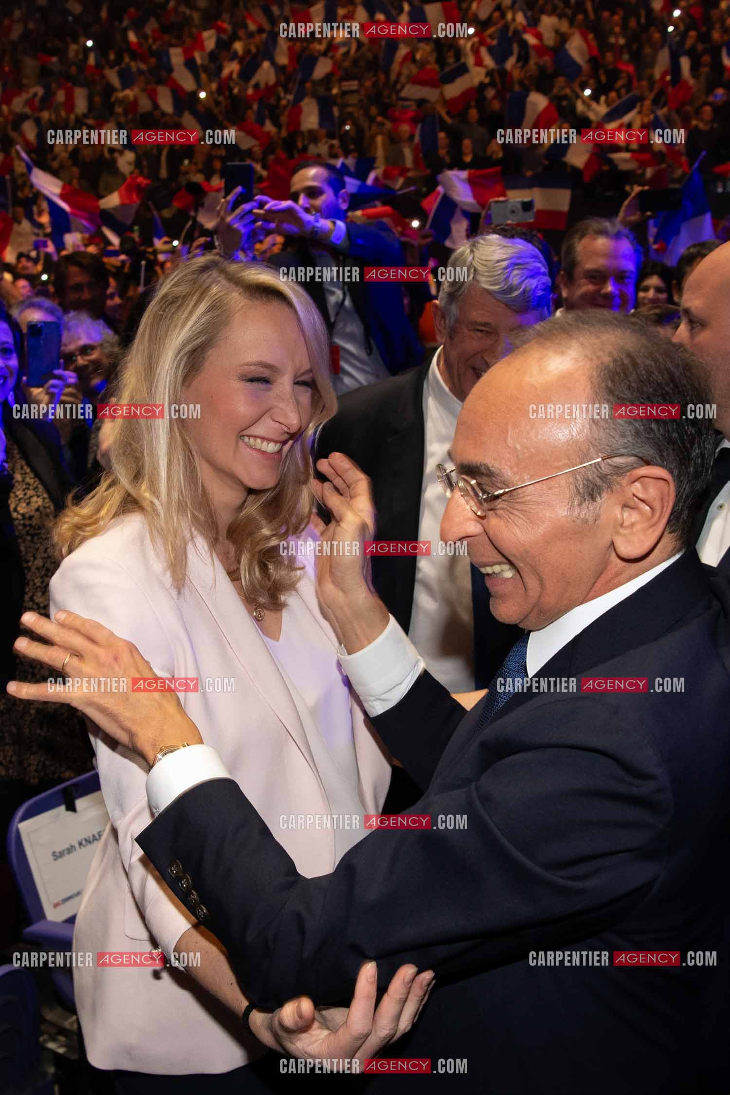 Alliance entre Marion Maréchal et Éric Zémour au Zénith de Toulon en 2022.