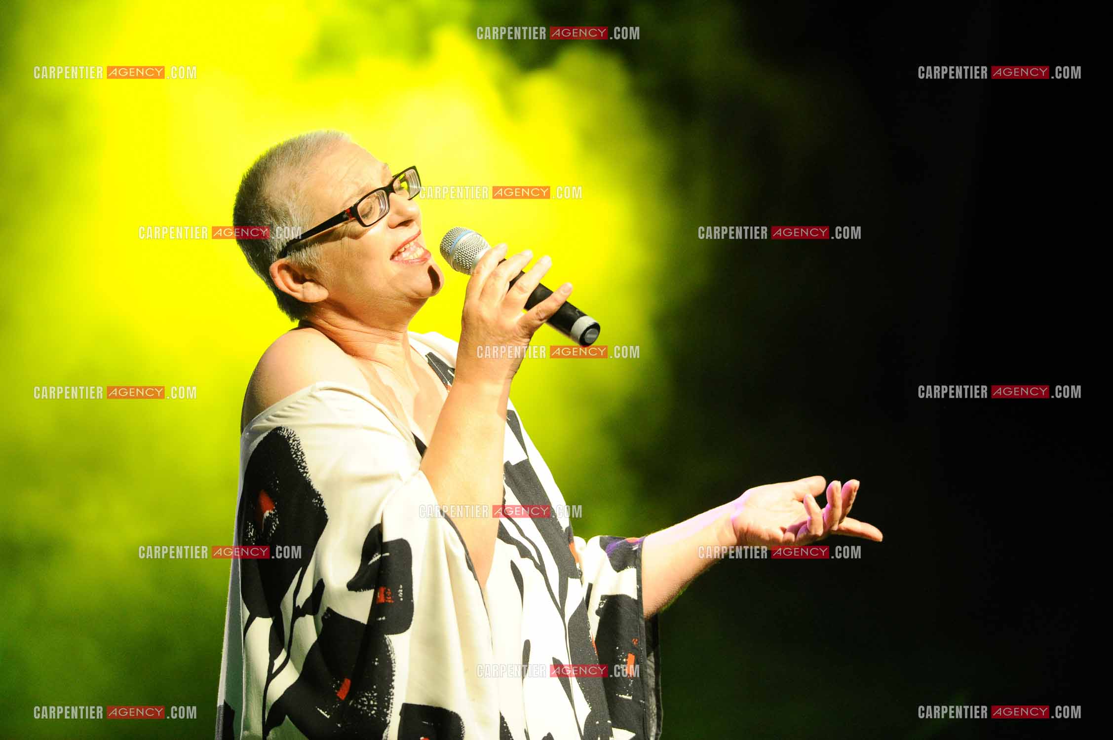 La chanteuse Claudie Fritsch-Mentrop dit Desireless en concert lors de la tournée Stars 80.