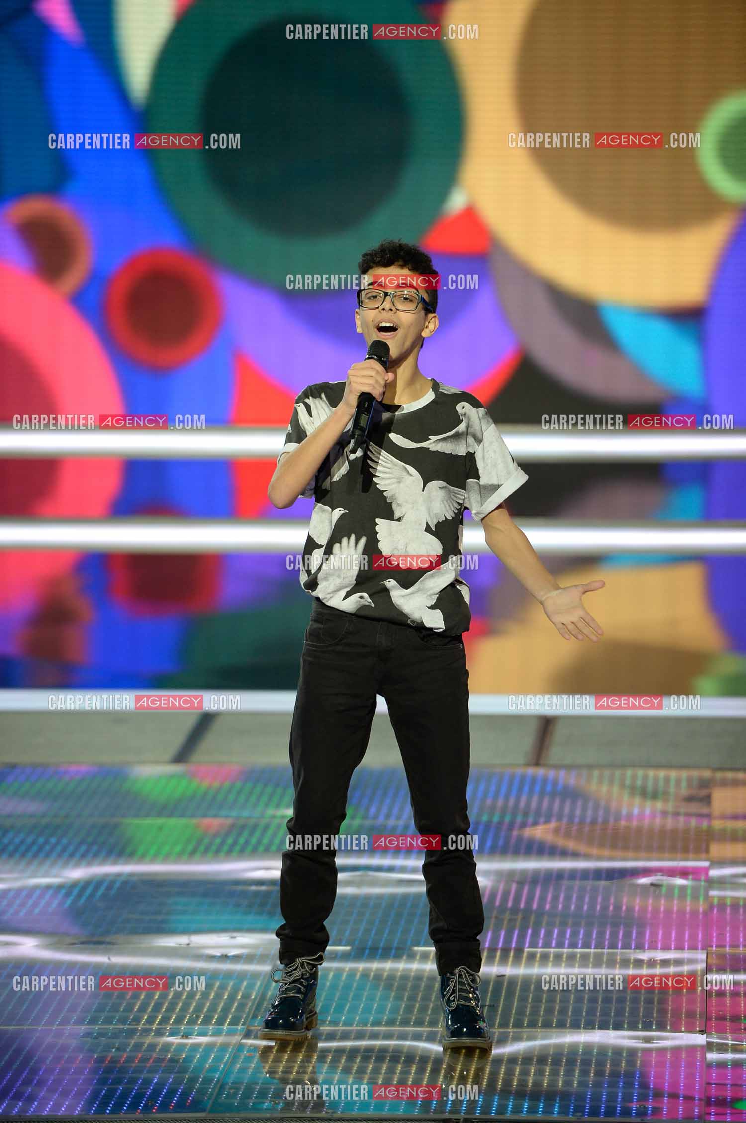 Le chanteur Bilal Hassani en tant que candidat pour les battles de  l'émission “ The Voice Kid's “ du 3 janvier 2015.    ( Exclusif )