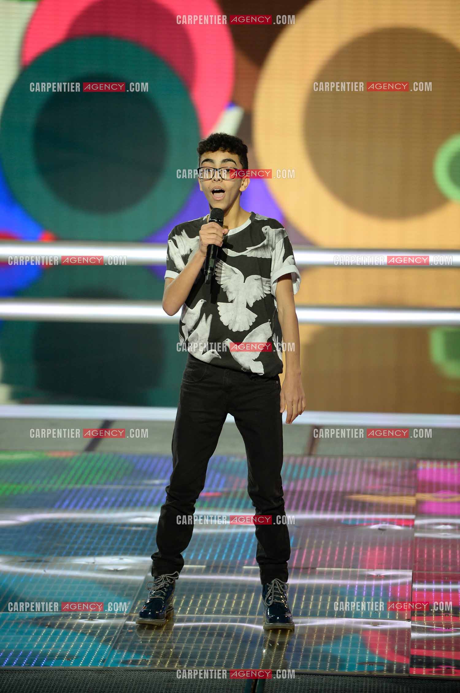 Le chanteur Bilal Hassani en tant que candidat pour les battles de  l'émission “ The Voice Kid's “ du 3 janvier 2015.    ( Exclusif )