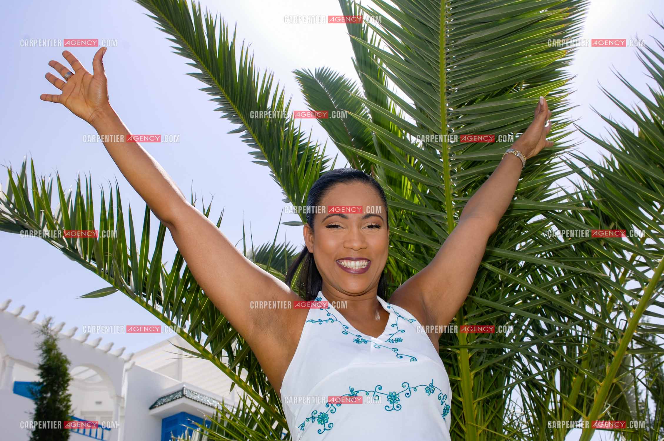 La journaliste et animatrice Christine Kelly lors d'une séance photos à Marrakech.   ( Exclusif )