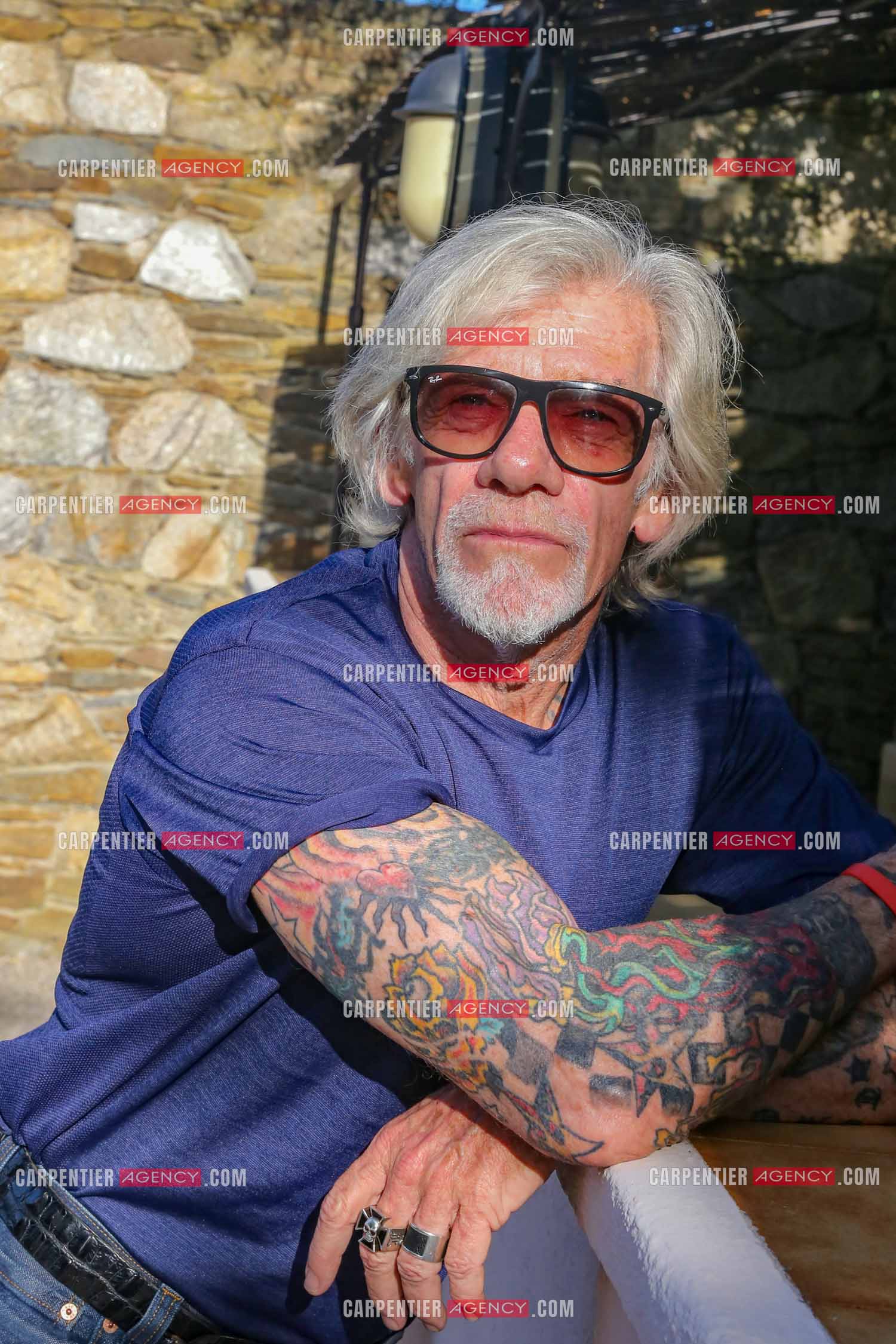 Le chanteur Pierre Billon au théâtre de verdure a Ramatuelle.  ( Exclusif )