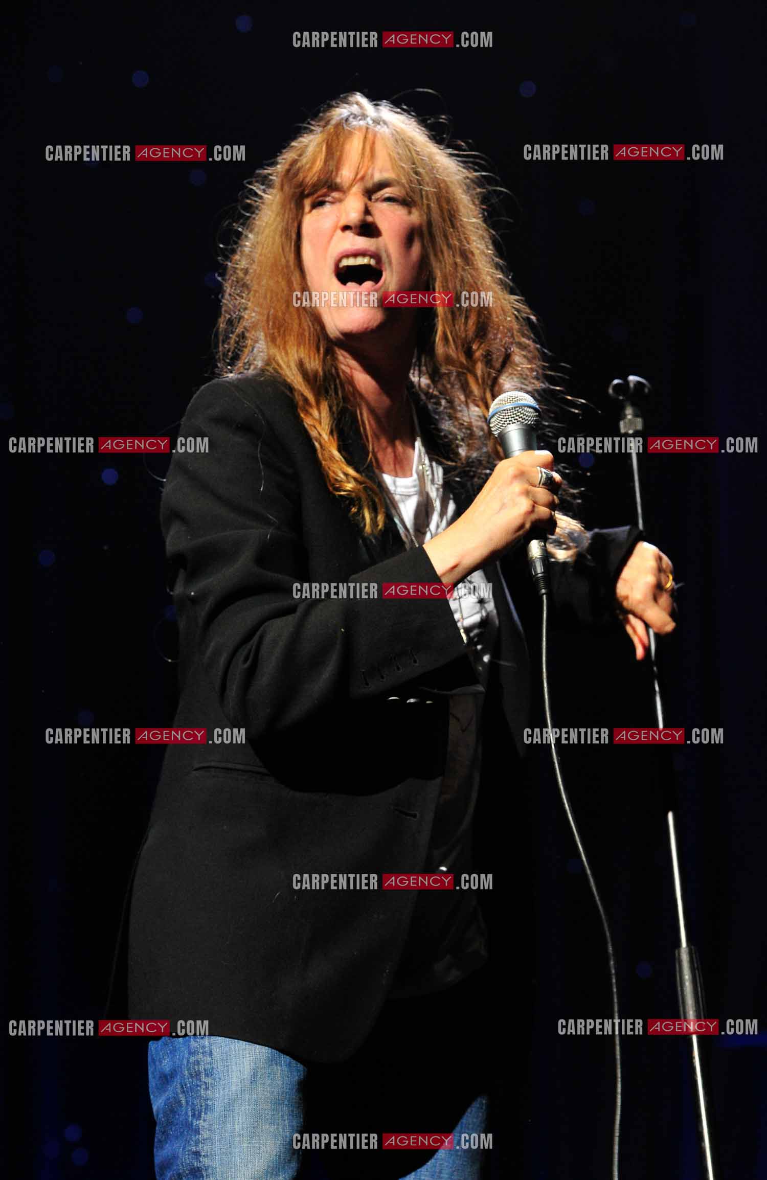 La chanteuse Patti Smith en concert au Zénith de Paris pour la Paix.