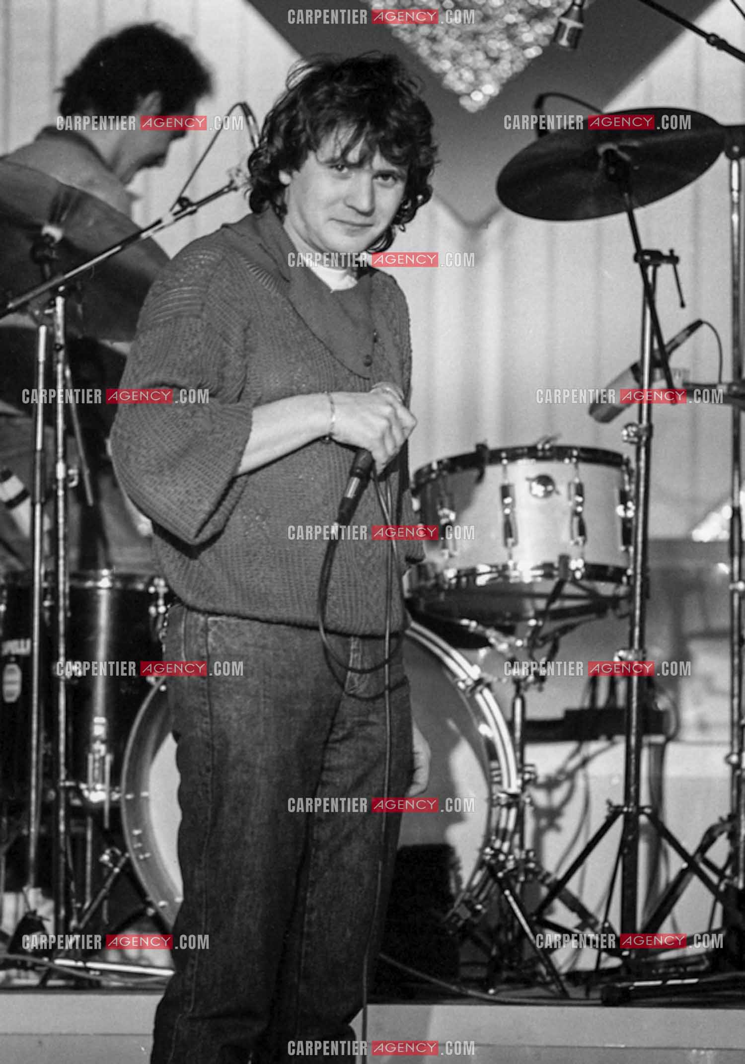 Le chanteur Daniel Balavoine lors des répétitions.   ( Exclusif )