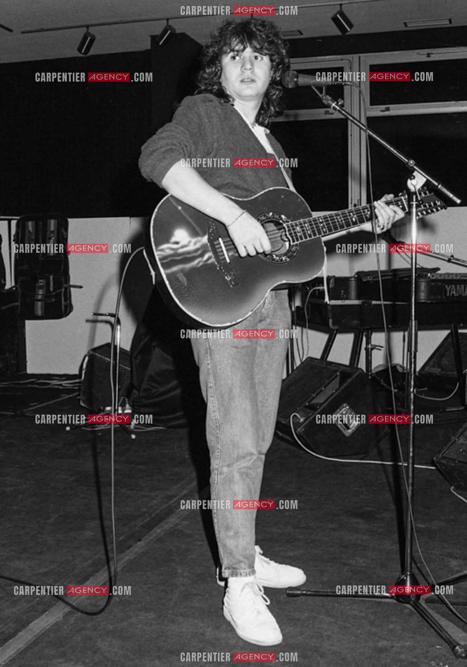 Le chanteur Daniel Balavoine lors des répétitions.   ( Exclusif )