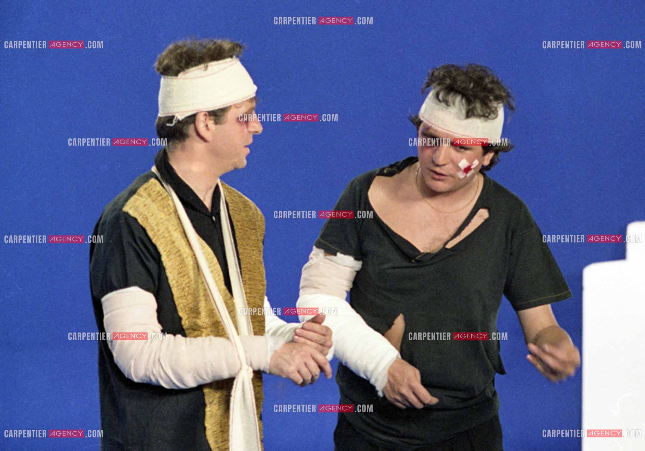 Daniel Balavoine et l'animateur Jacky.   ( Exclusif )