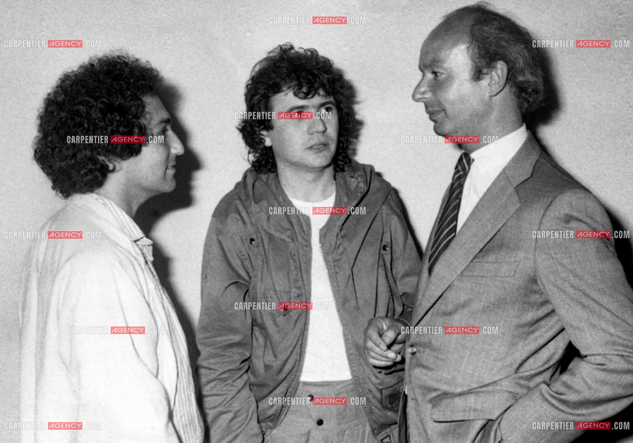 Michel Berger, Daniel Balavoine et le producteur Patrick Vilaret.   ( Exclusif )
