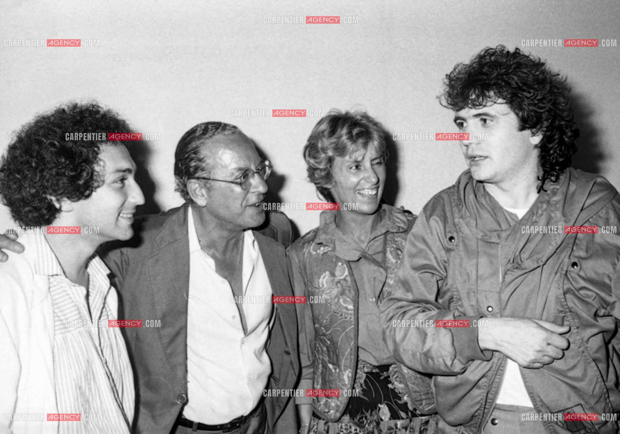 Michel Berger, Léo Messir, Monique Le Marcis et Daniel Balavoine.   ( Exclusif )