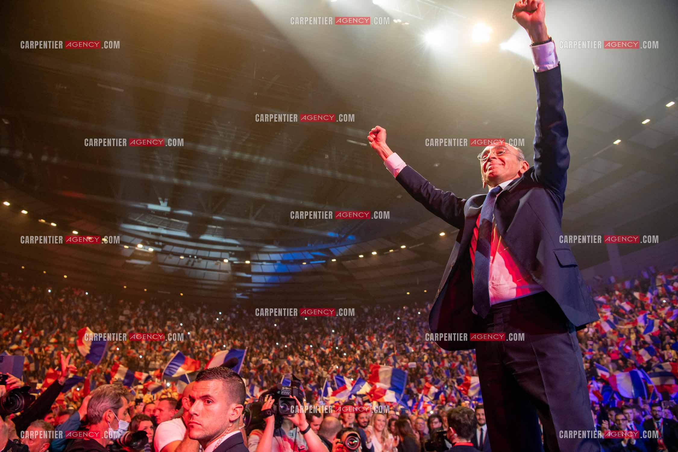 Meeting à Toulon du candidat à la présidentielle Eric Zemmour.