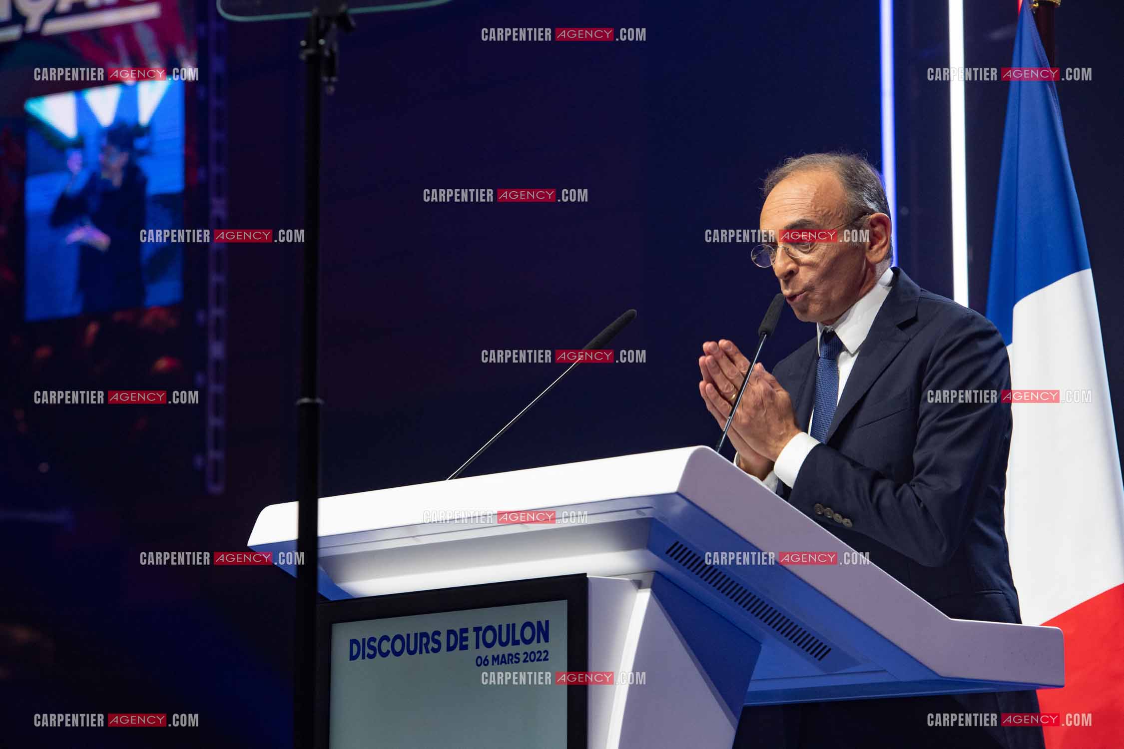 Meeting à Toulon du candidat à la présidentielle Eric Zemmour.