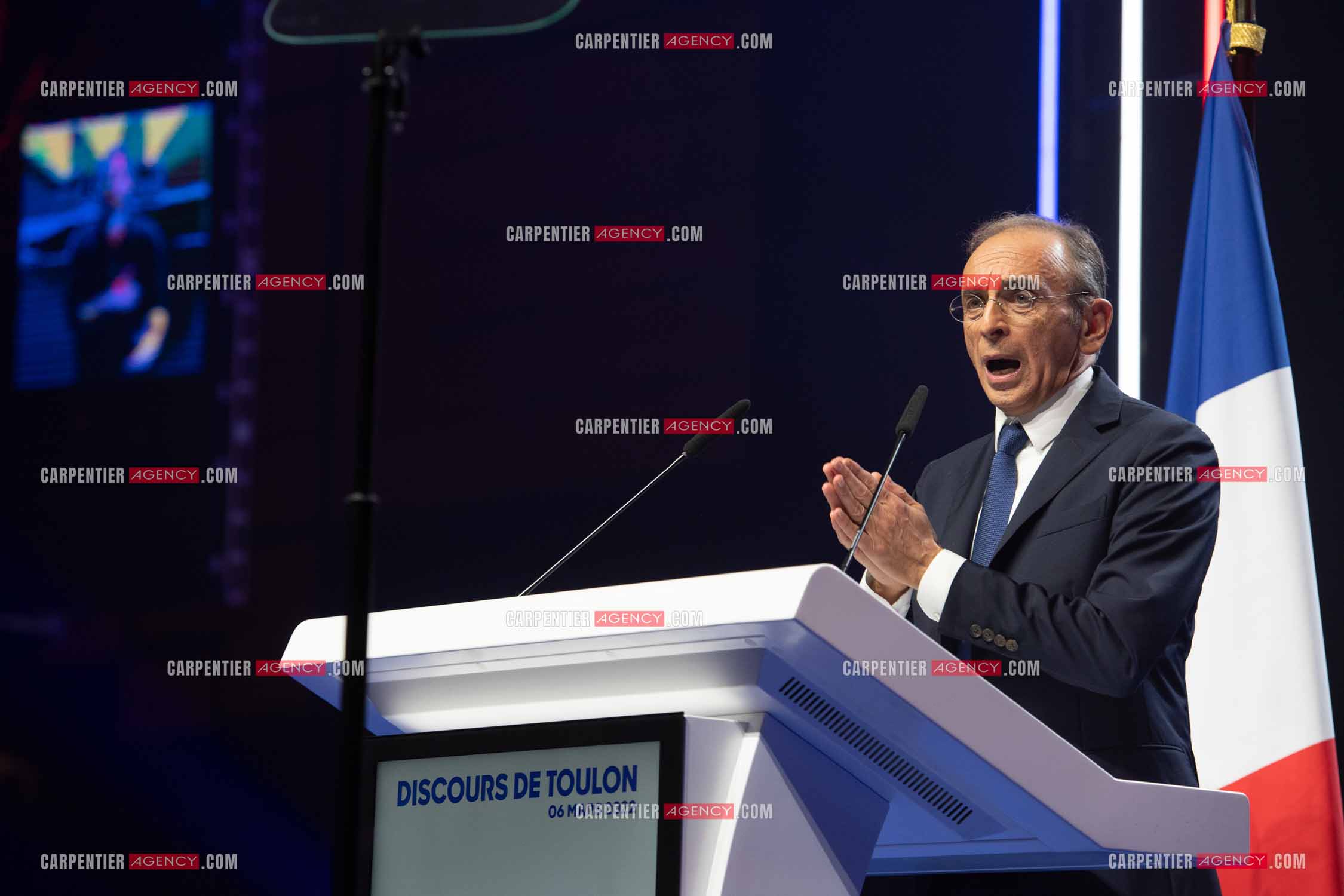 Meeting à Toulon du candidat à la présidentielle Eric Zemmour.