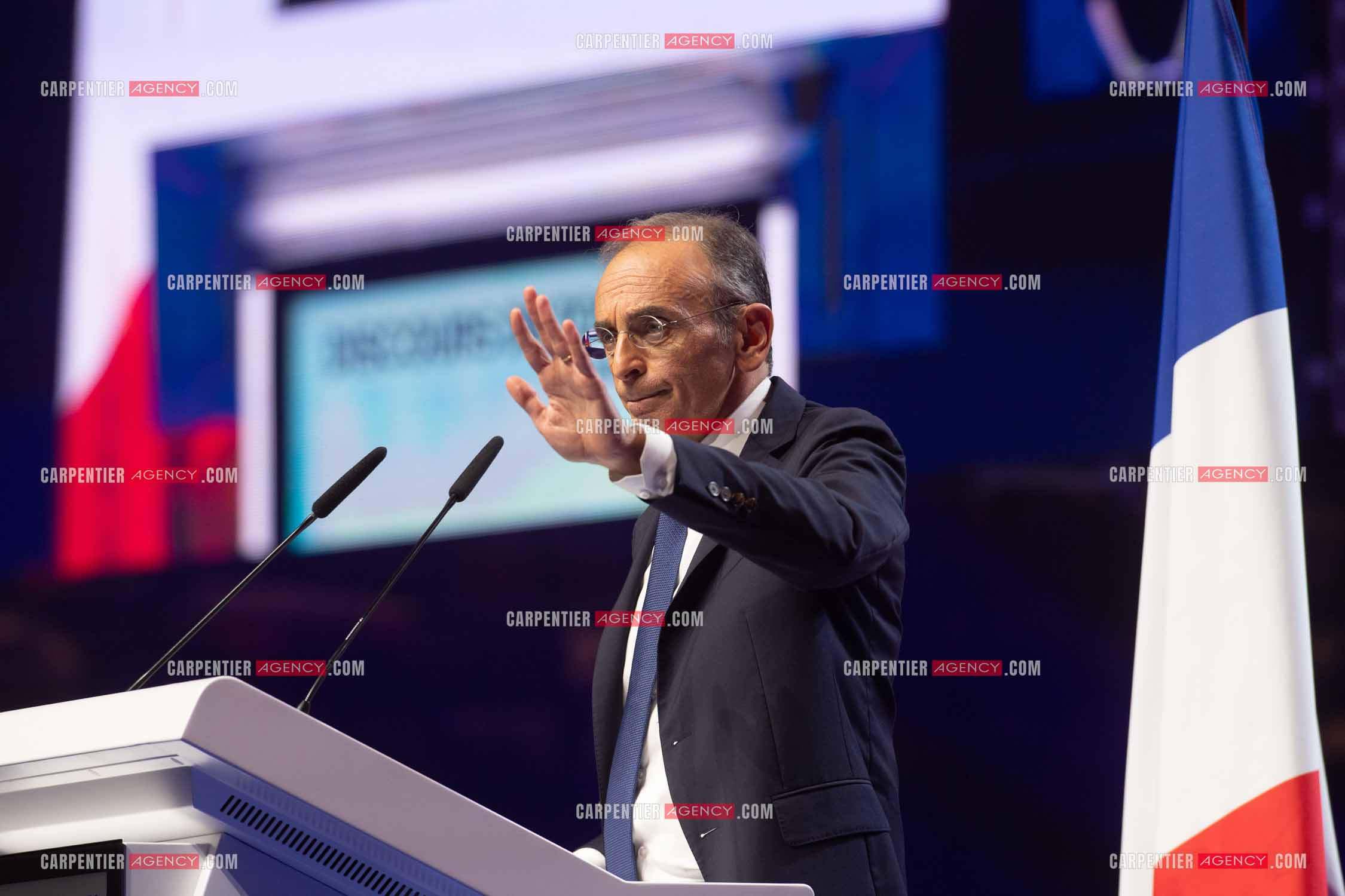 Meeting à Toulon du candidat à la présidentielle Eric Zemmour.