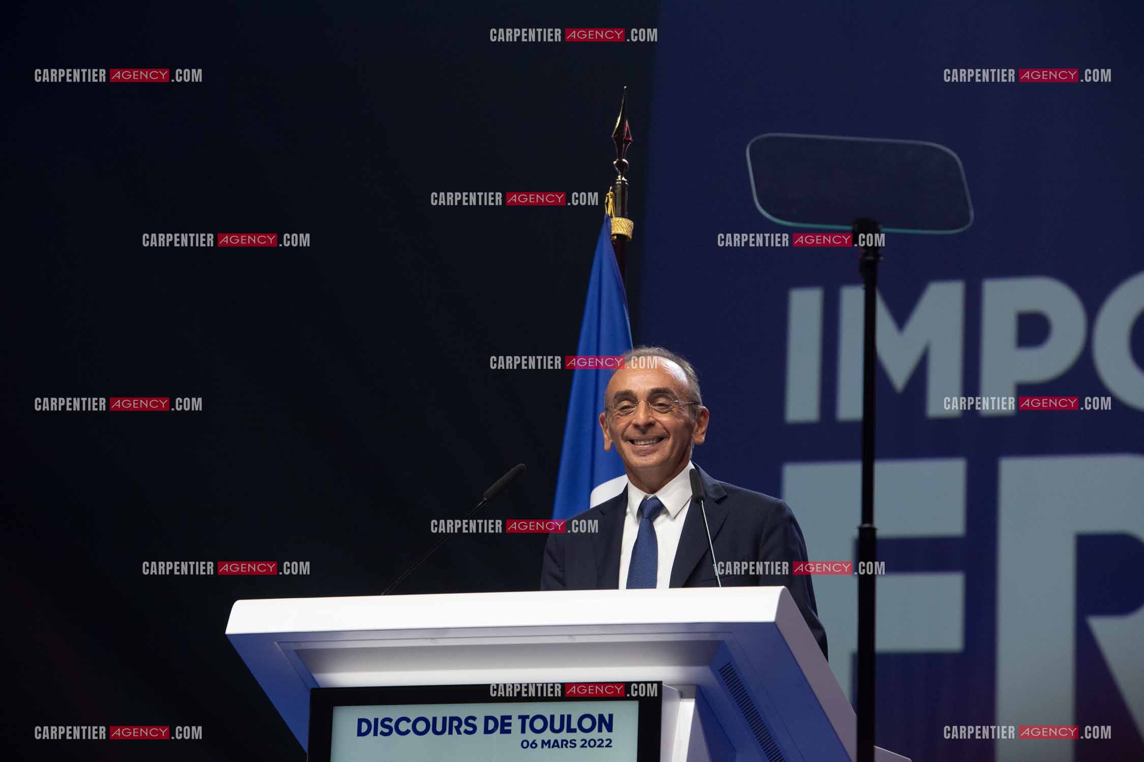 Meeting à Toulon du candidat à la présidentielle Eric Zemmour.