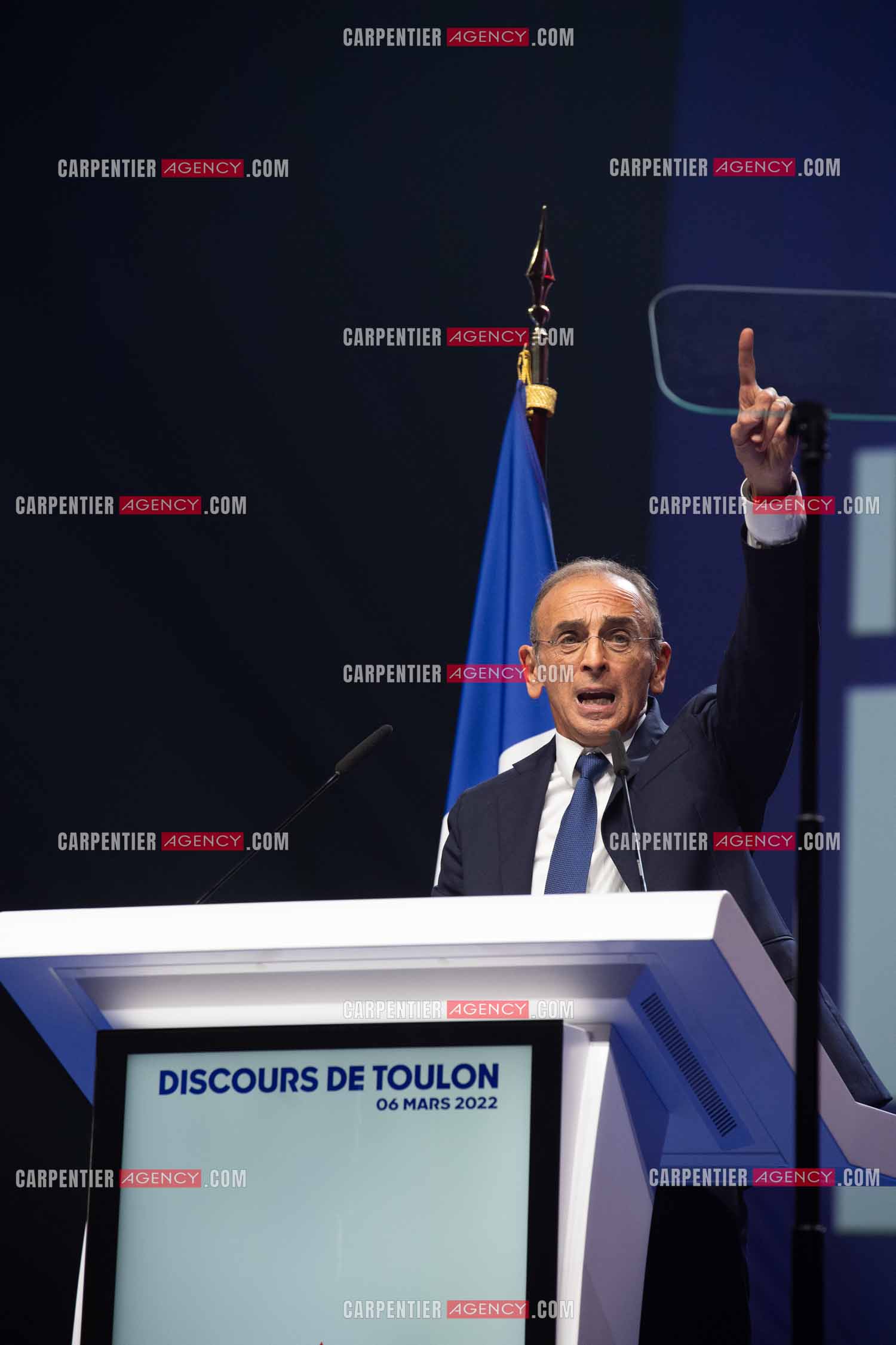 Meeting à Toulon du candidat à la présidentielle Eric Zemmour.