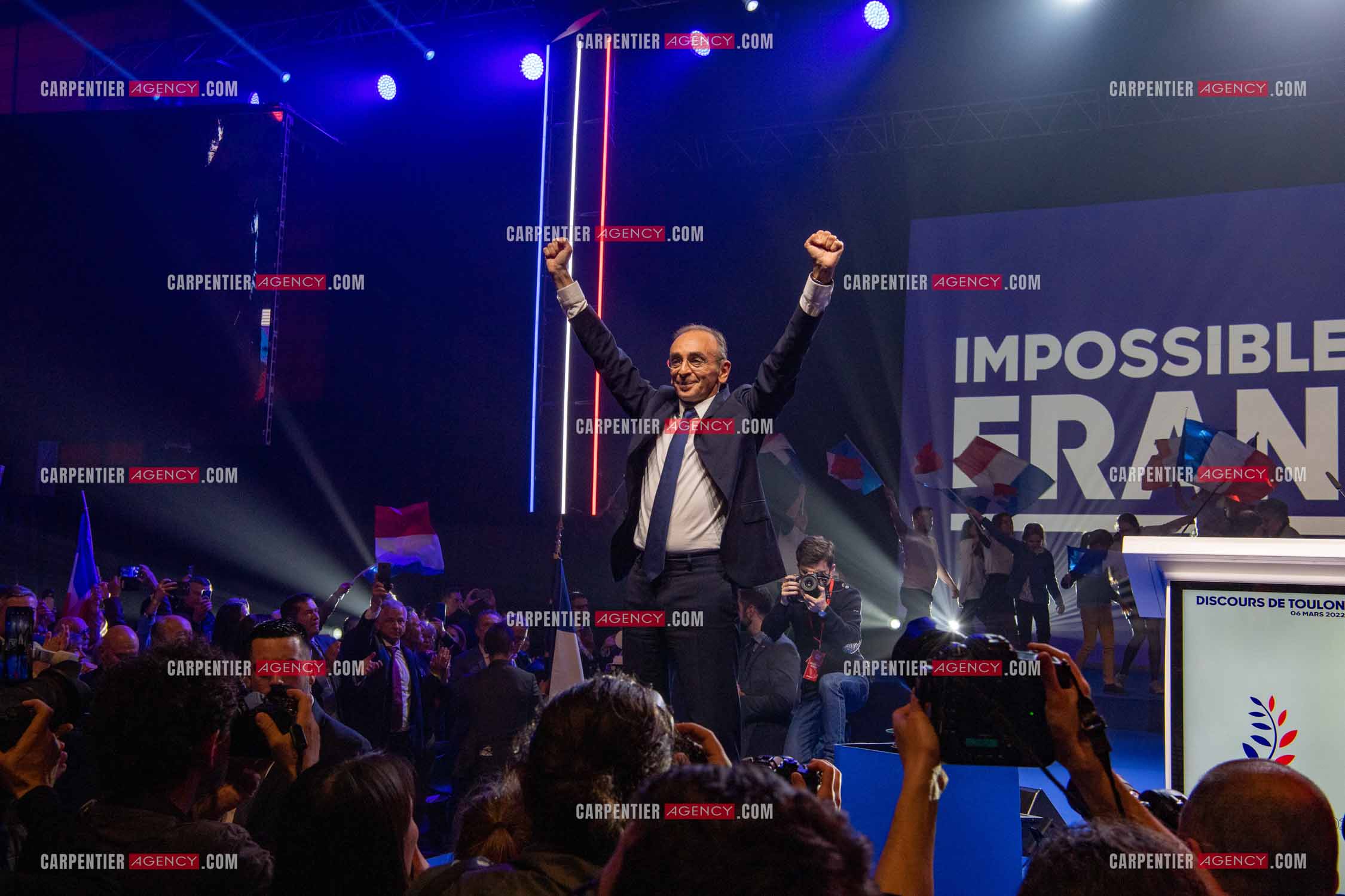 Meeting à Toulon du candidat à la présidentielle Eric Zemmour.