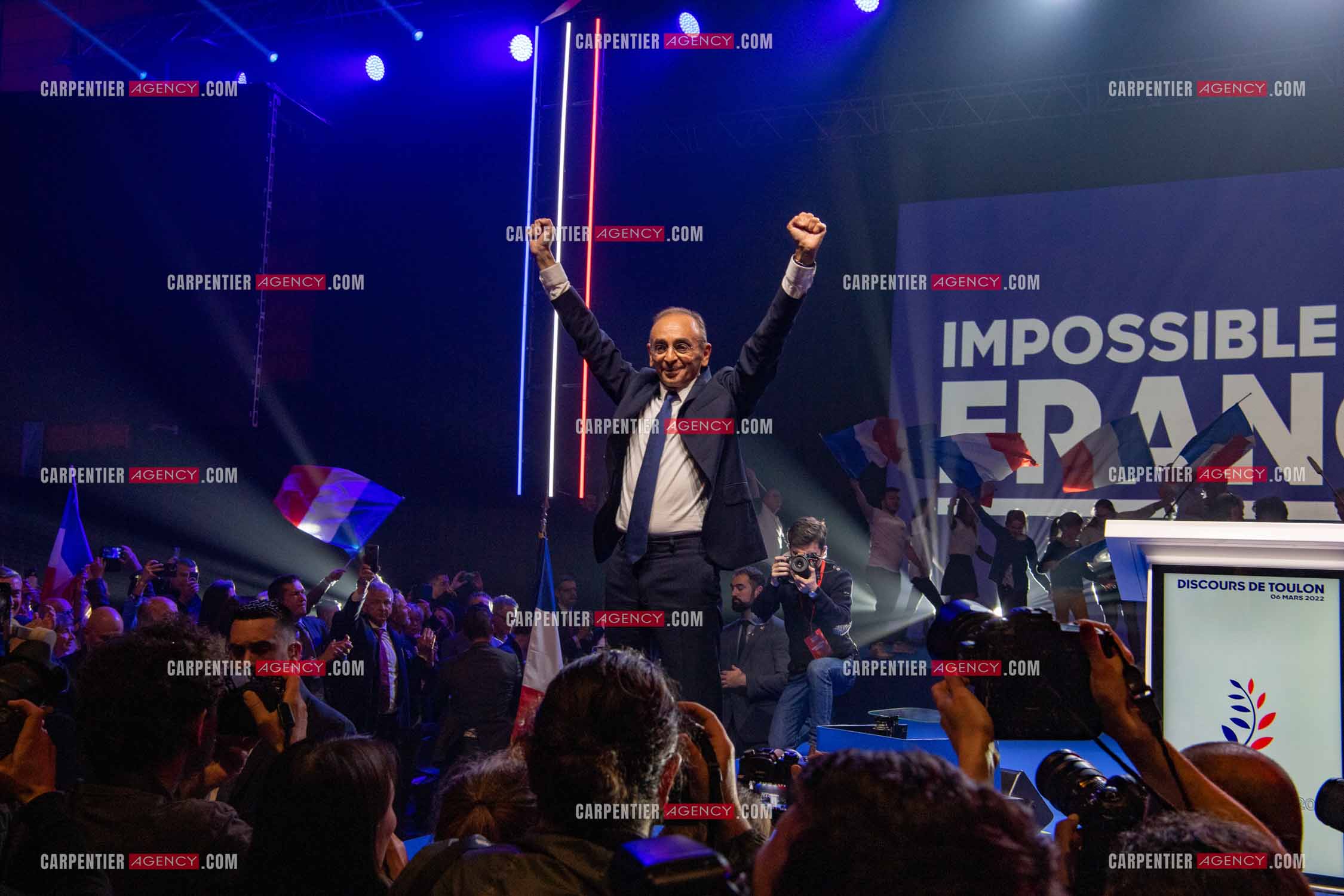 Meeting à Toulon du candidat à la présidentielle Eric Zemmour.