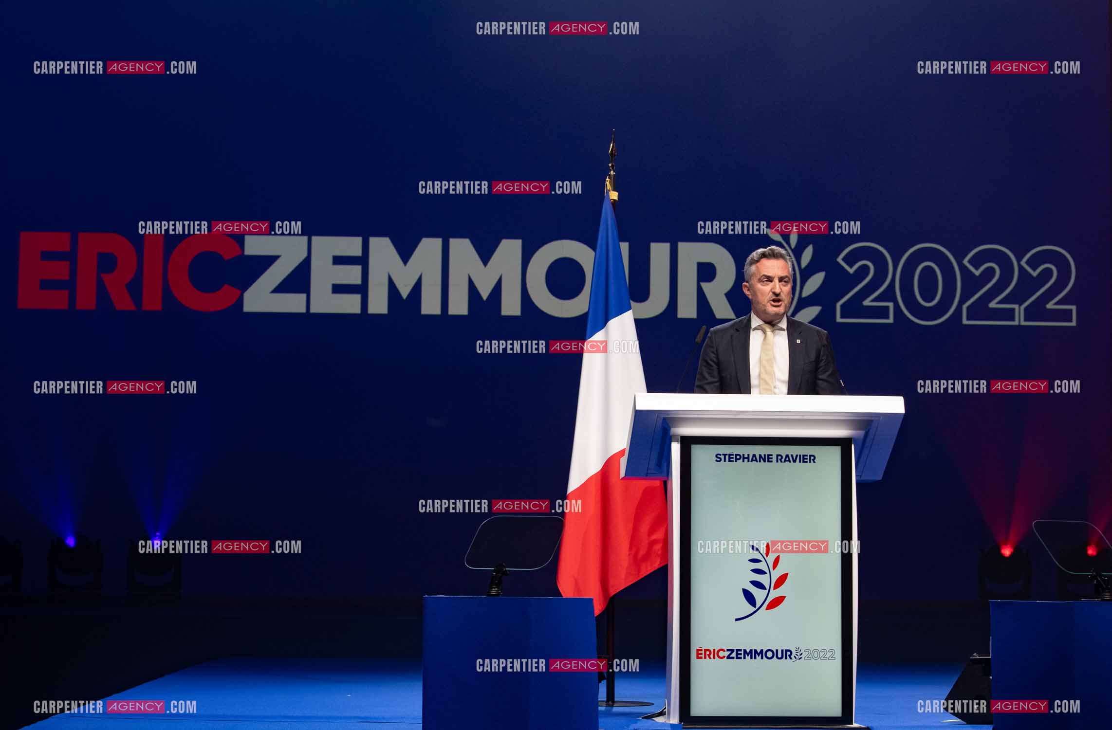 Meeting à Toulon du candidat à la présidentielle Eric Zemmour. Le député Stéphane Ravier.