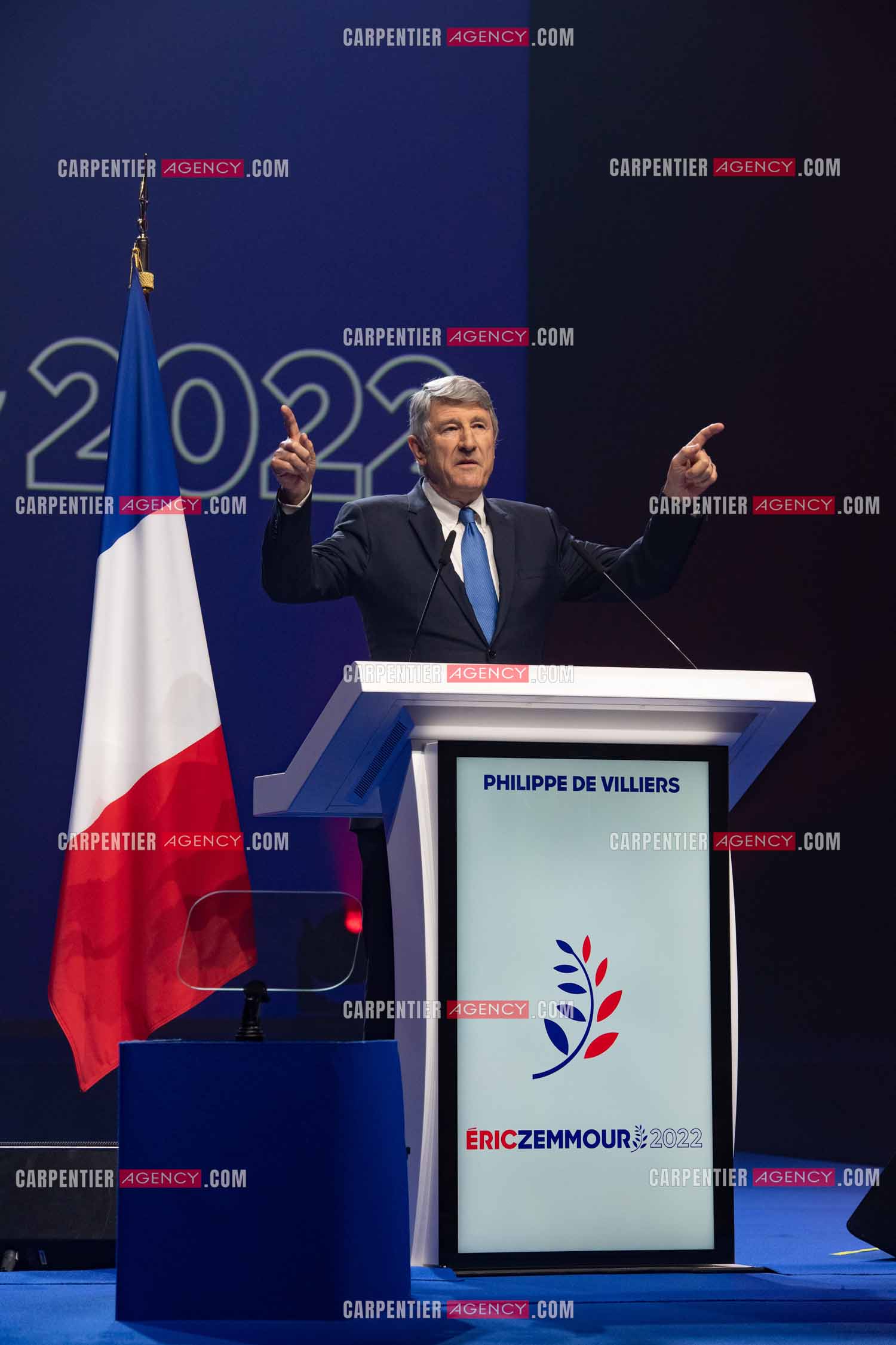 Meeting à Toulon du candidat à la présidentielle Eric Zemmour. Le député Philippe De Villiers.