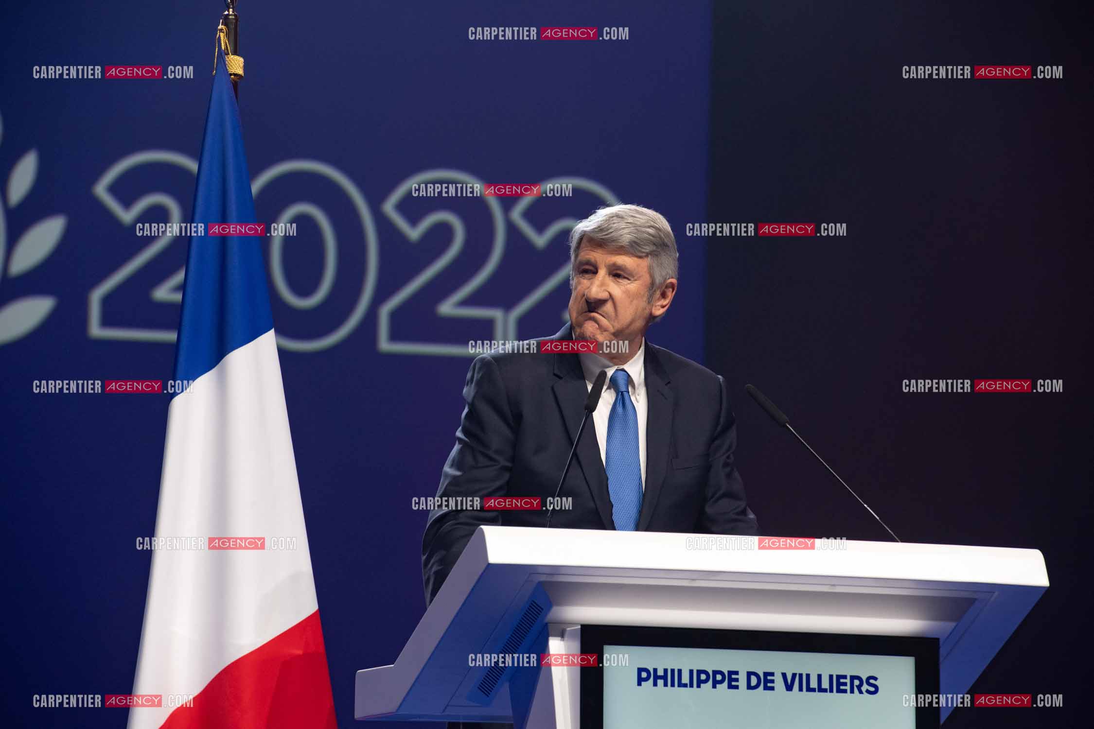 Meeting à Toulon du candidat à la présidentielle Eric Zemmour. Le député Philippe De Villiers.
