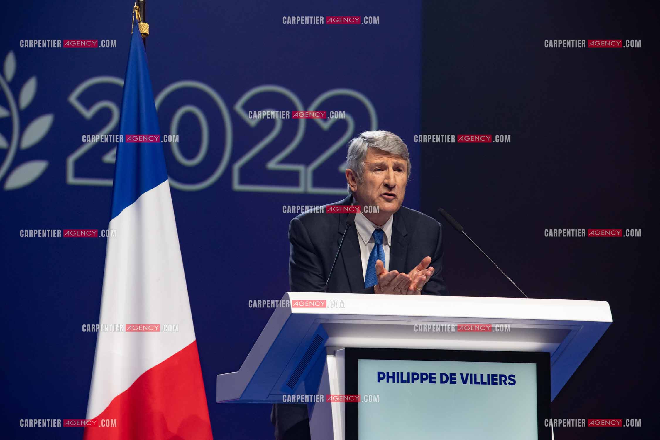 Meeting à Toulon du candidat à la présidentielle Eric Zemmour. Le député Philippe De Villiers.