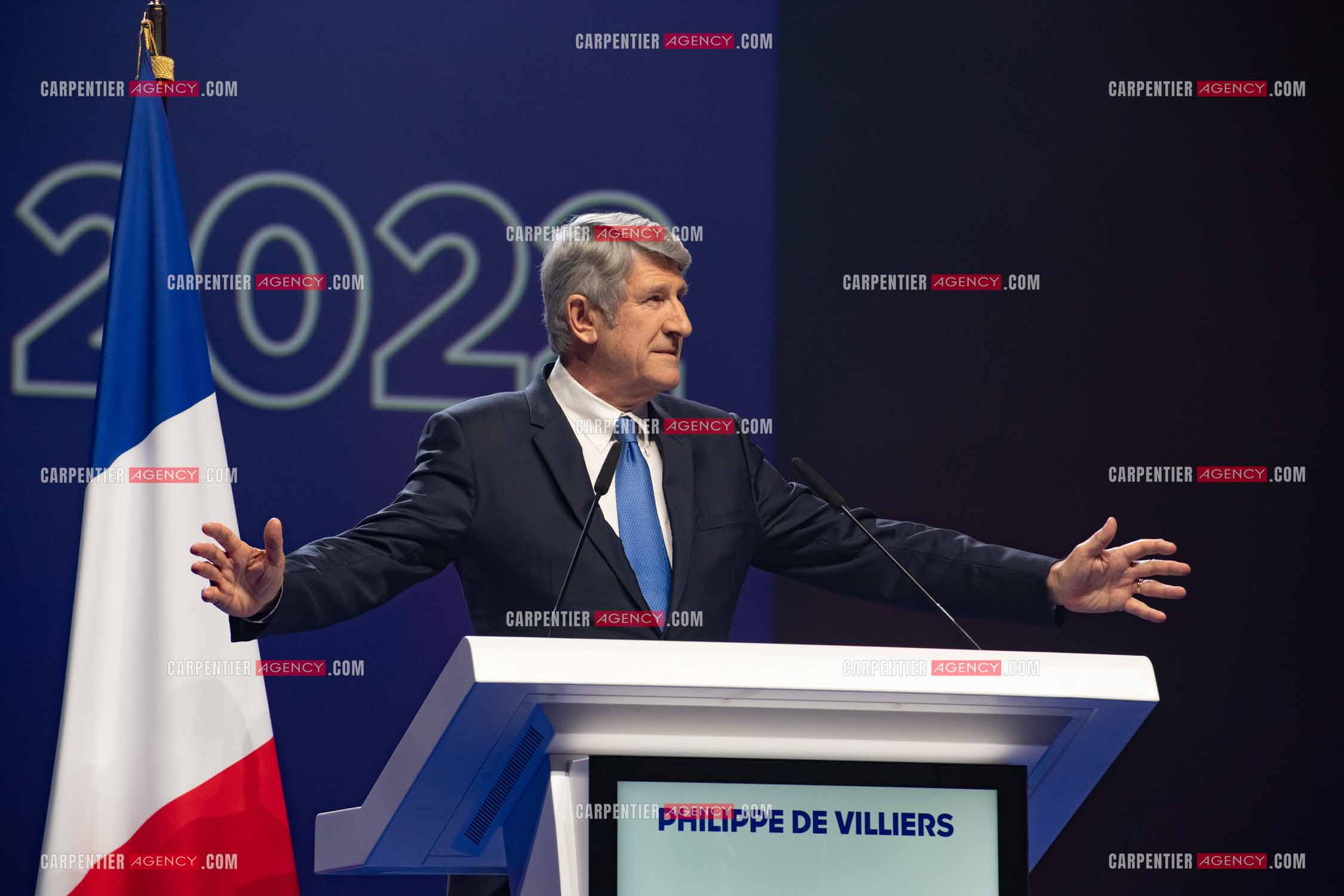 Meeting à Toulon du candidat à la présidentielle Eric Zemmour. Le député Philippe De Villiers.