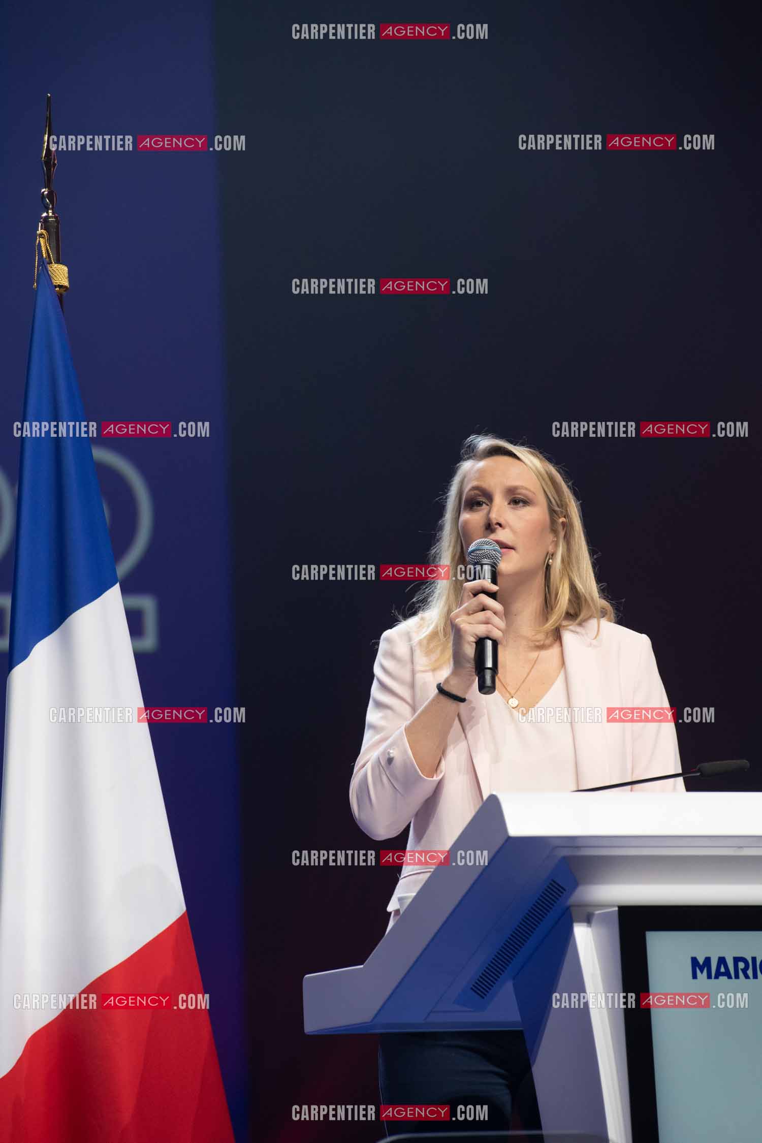 Meeting à Toulon du candidat à la présidentielle Eric Zemmour. La députée Marion Maréchal Le Pen.