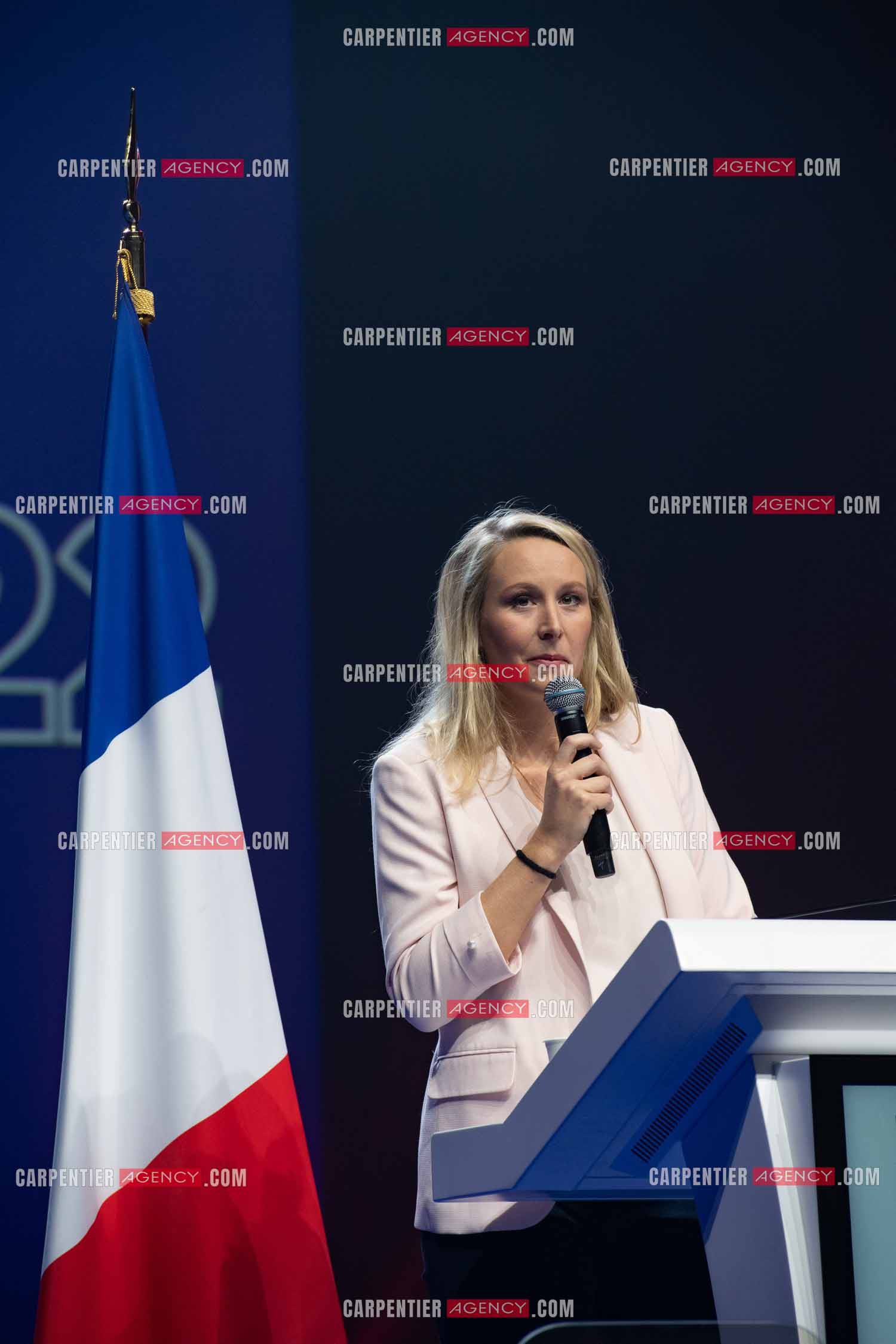 Meeting à Toulon du candidat à la présidentielle Eric Zemmour. La députée Marion Maréchal Le Pen.
