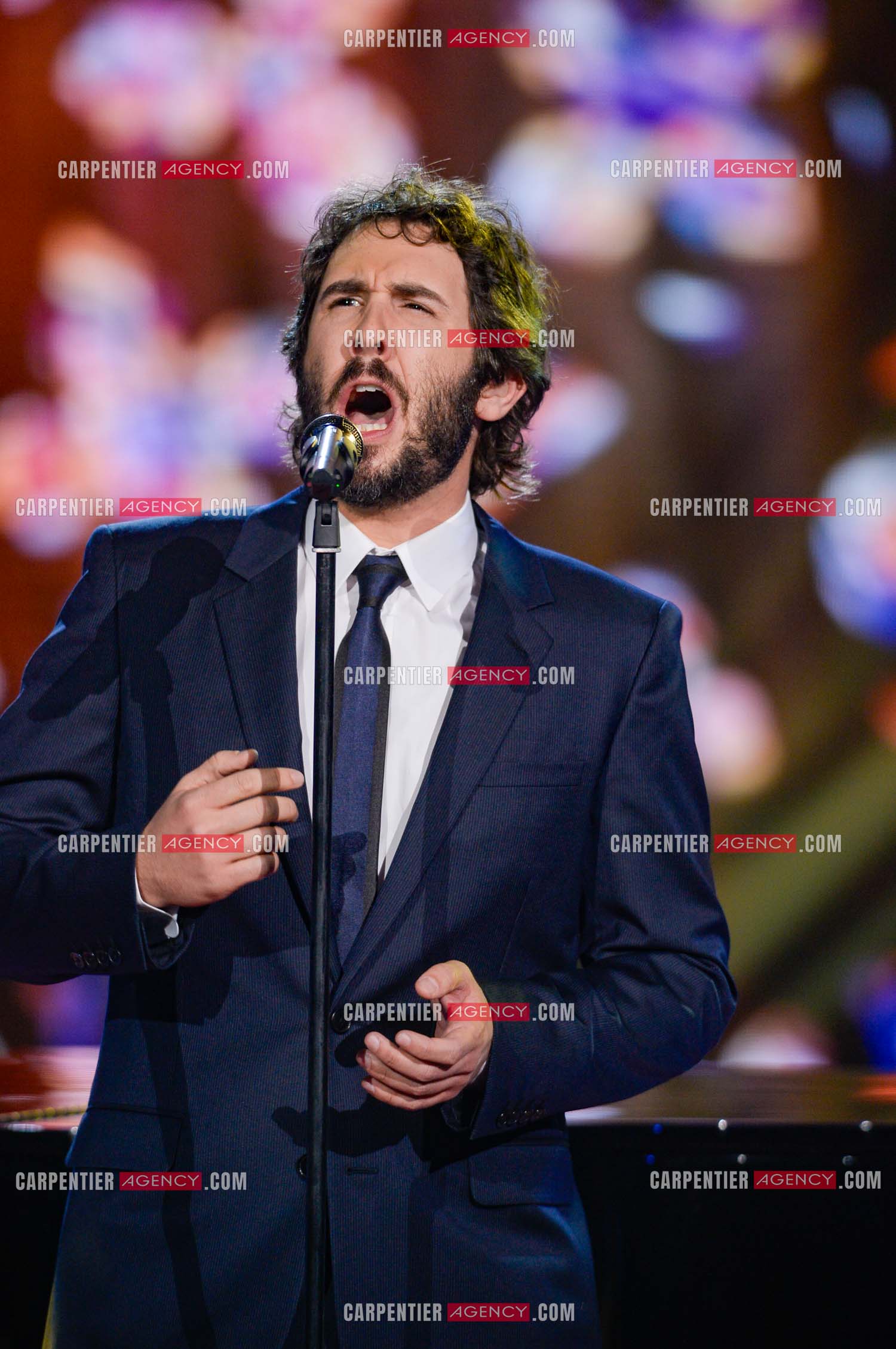 Le chanteur Américain Josh Groban lors d'un passage sur le plateau de The Voice pour la promo de son album..  ( Exclusif )